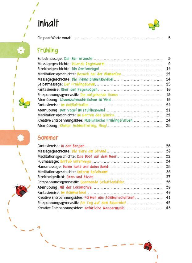 Beispielinhalt (Bild) Das Kita-Jahreszeitenbuch: Entspannungsideen