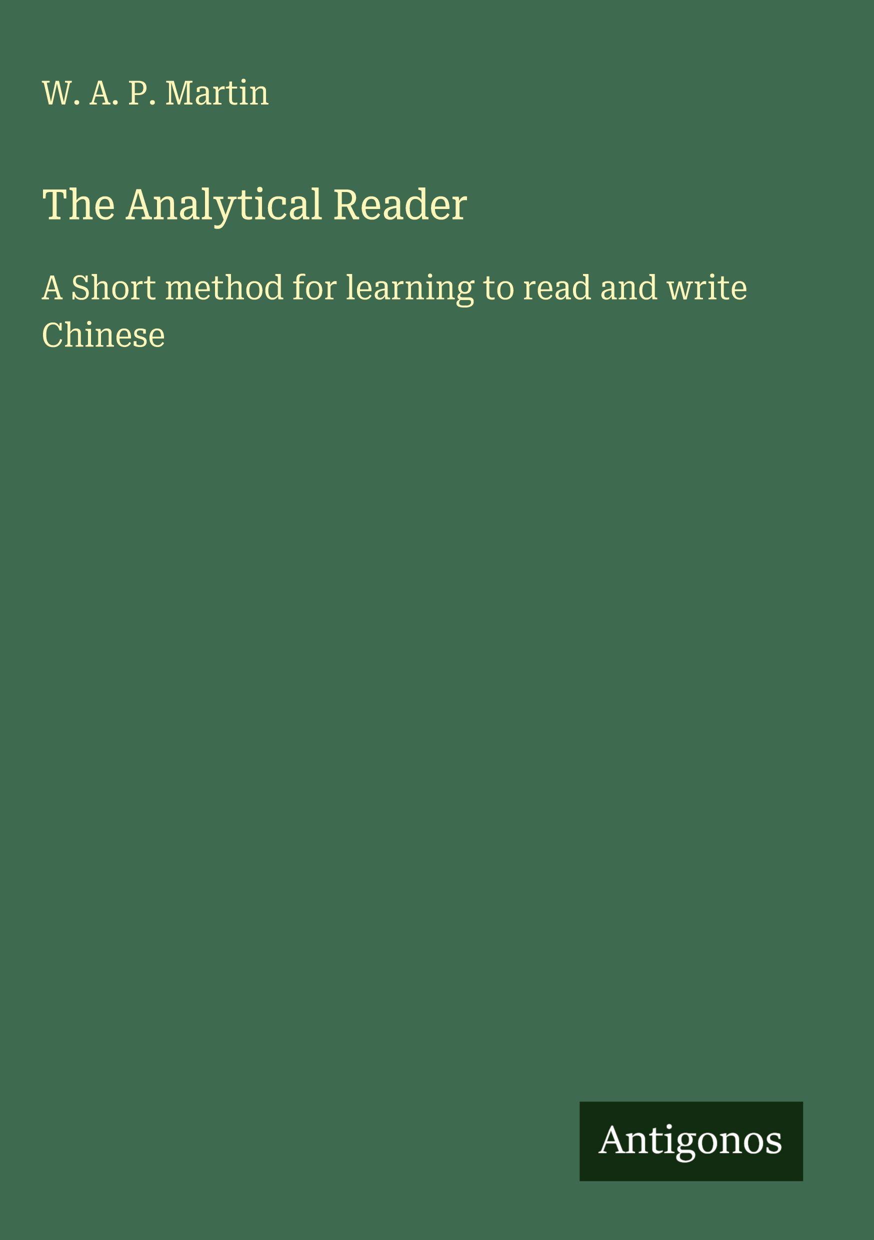 Vorderes Coverbild The Analytical Reader