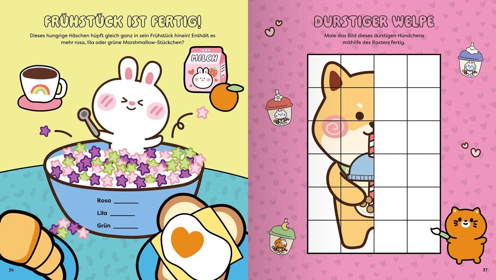 Beispielinhalt (Bild) Bubble Tea | Kawaii - Mal-und Rätselbuch