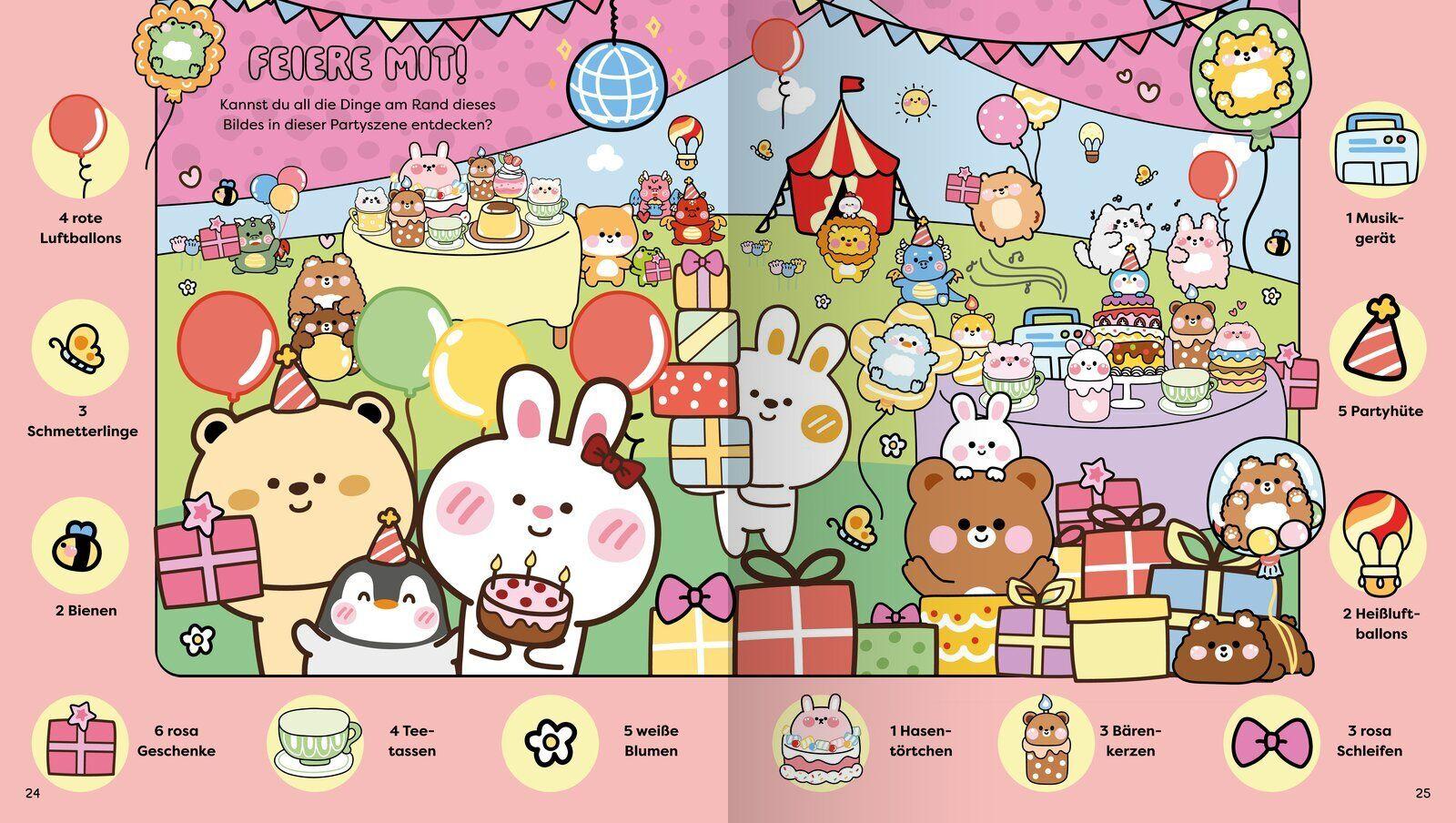 Beispielinhalt (Bild) Cupcakes | Kawaii - Mal-und Rätselbuch