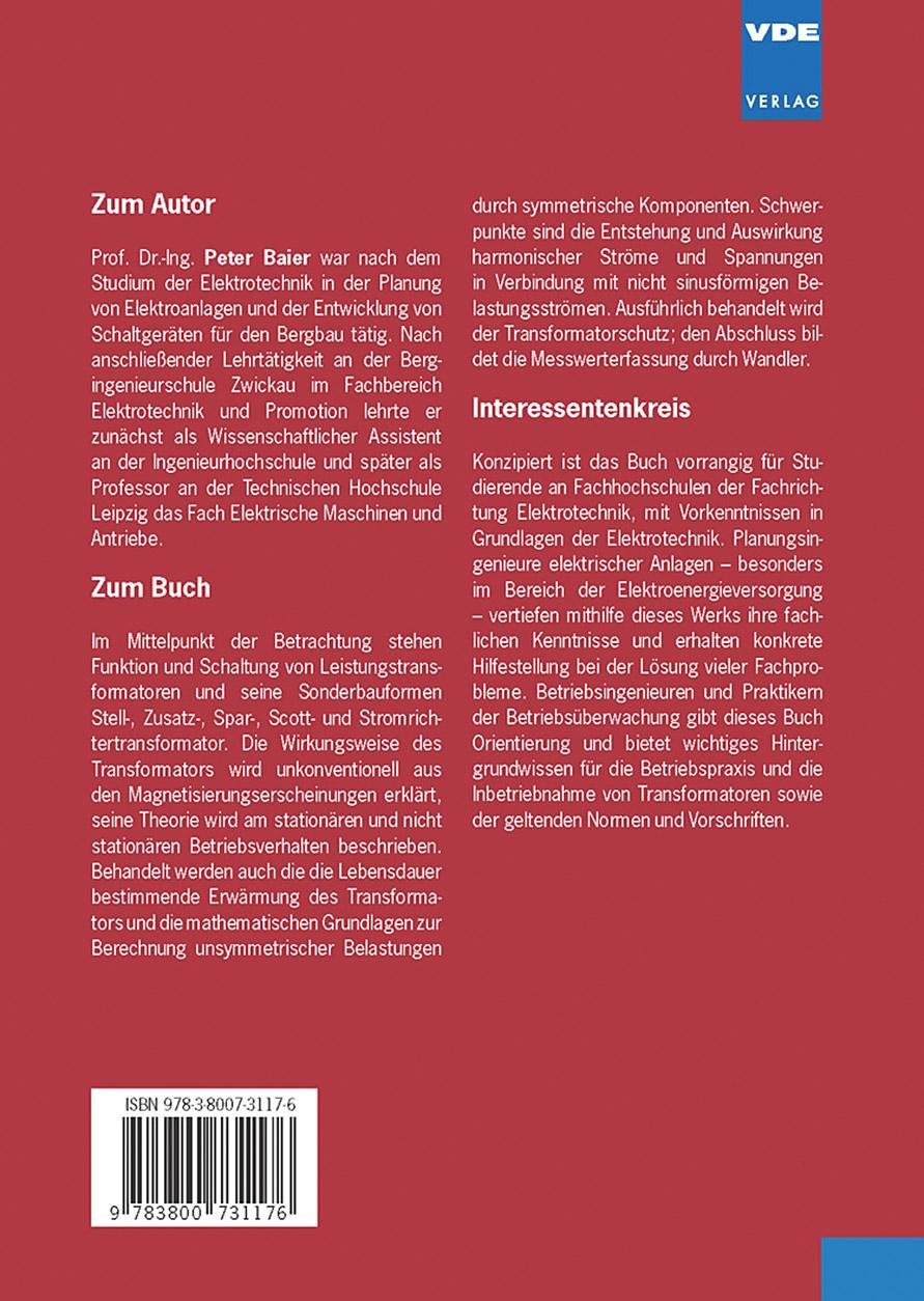 Rückseitencover Dreiphasen-Leistungstransformatoren
