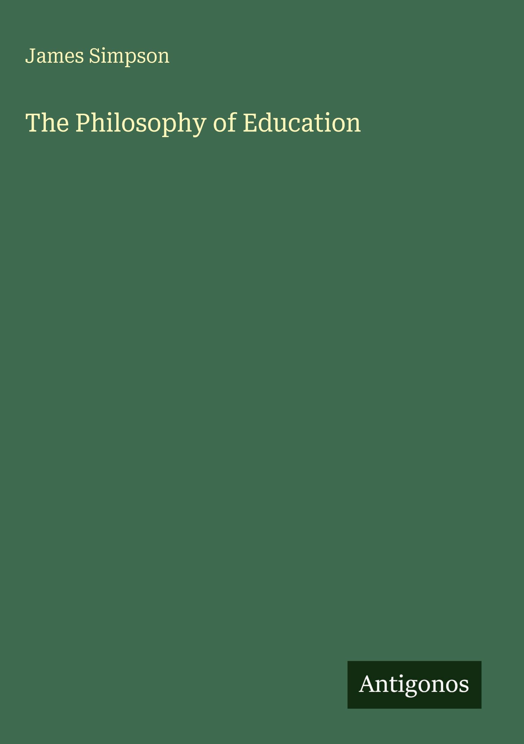 Vorderes Coverbild The Philosophy of Education