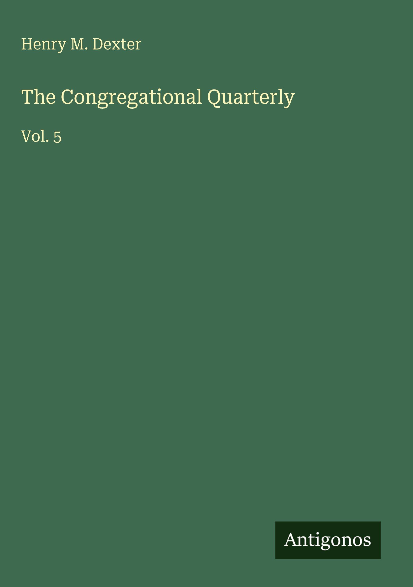 Vorderes Coverbild The Congregational Quarterly