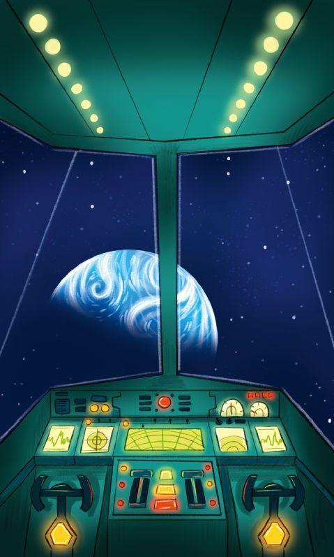 Beispielinhalt (Bild) Erzählkärtchen: Abenteuer im Weltraum