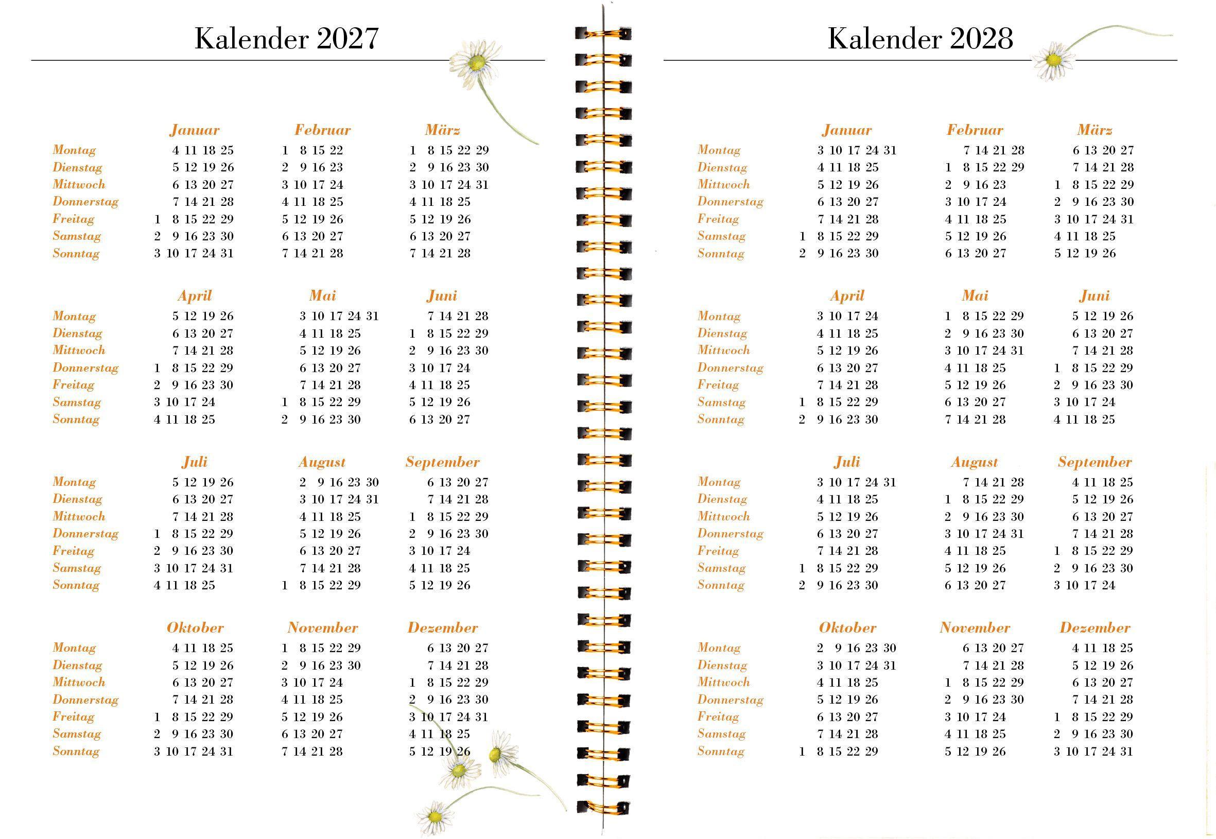 Beispielinhalt (Bild) Naturkalender 2027