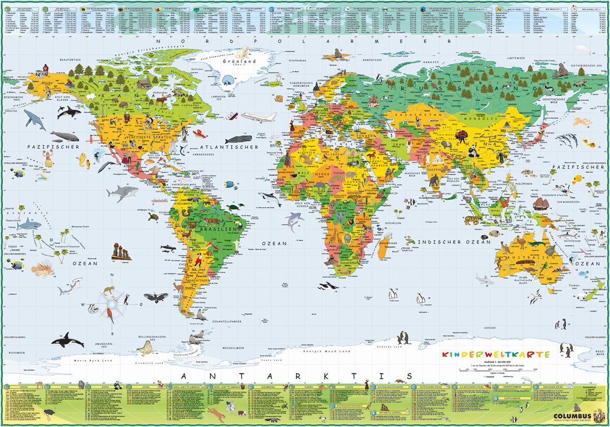 Vorderes Coverbild COLUMBUS Kinderweltkarte mit OID