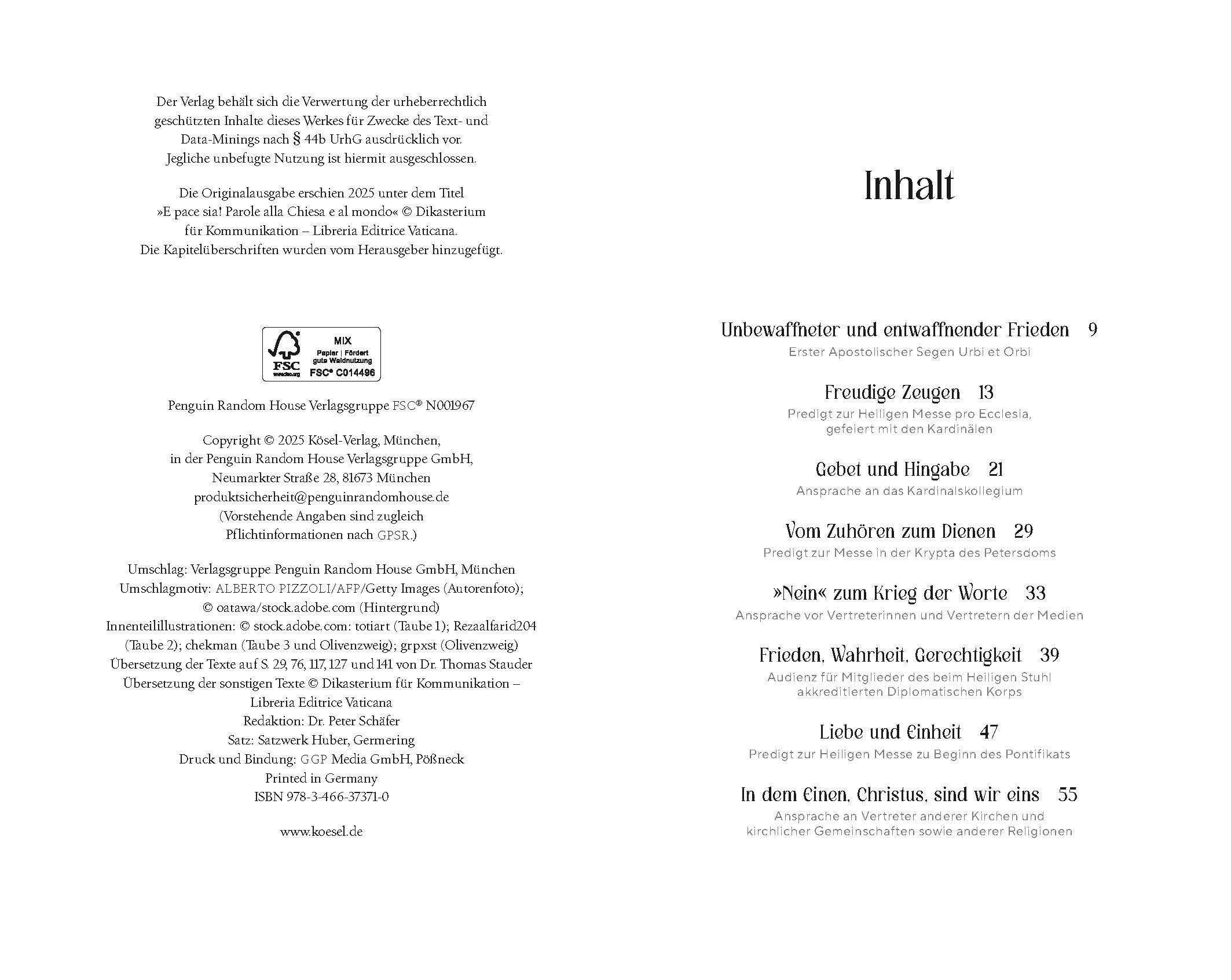 Beispielinhalt (Bild) Frieden!