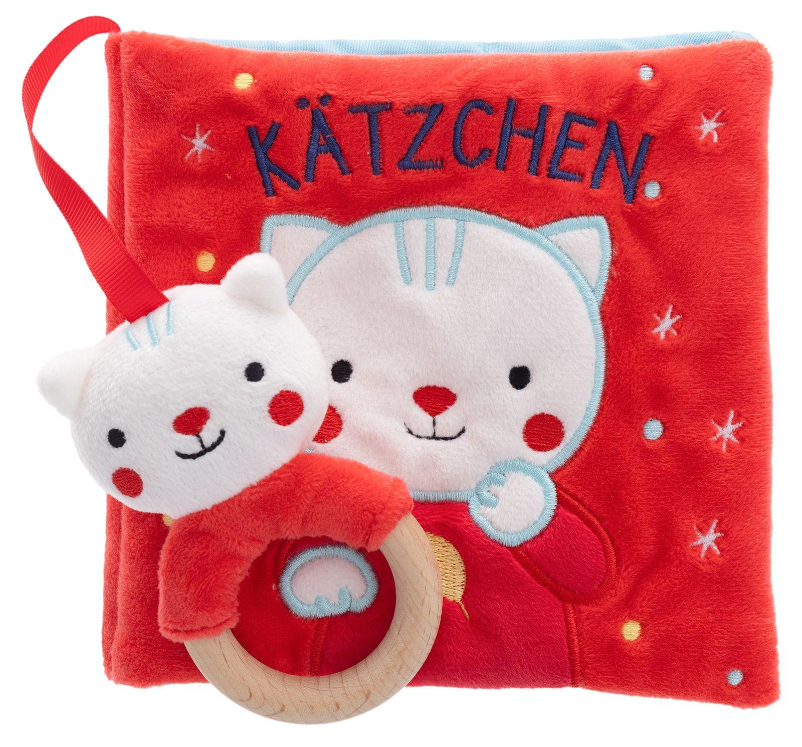 Vorderes Coverbild Mein erstes Stoffbuch mit Rassel und Holzbeißring. Kätzchen