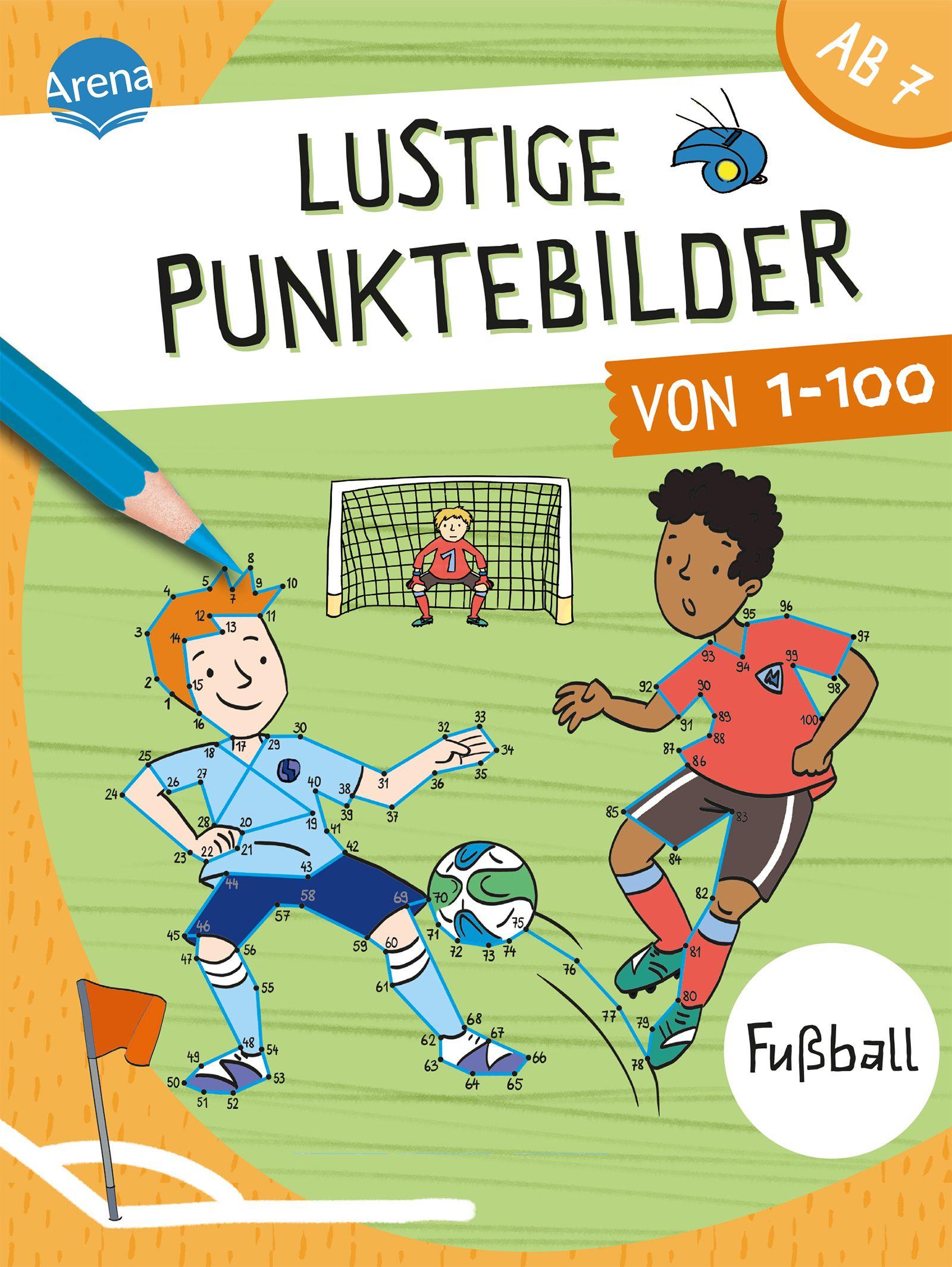 Vorderes Coverbild Lustige Punktebilder von 1-100. Fußball