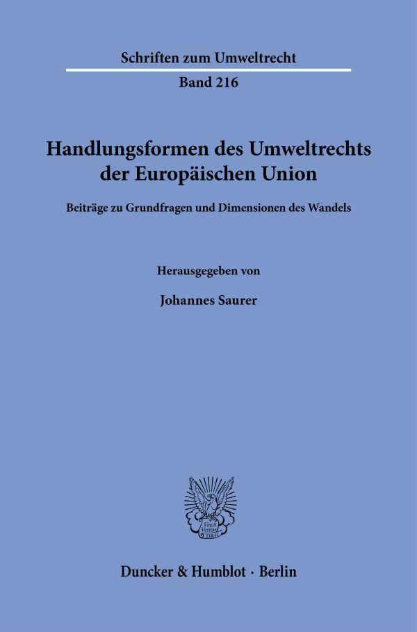 Vorderes Coverbild Handlungsformen des Umweltrechts der Europäischen Union