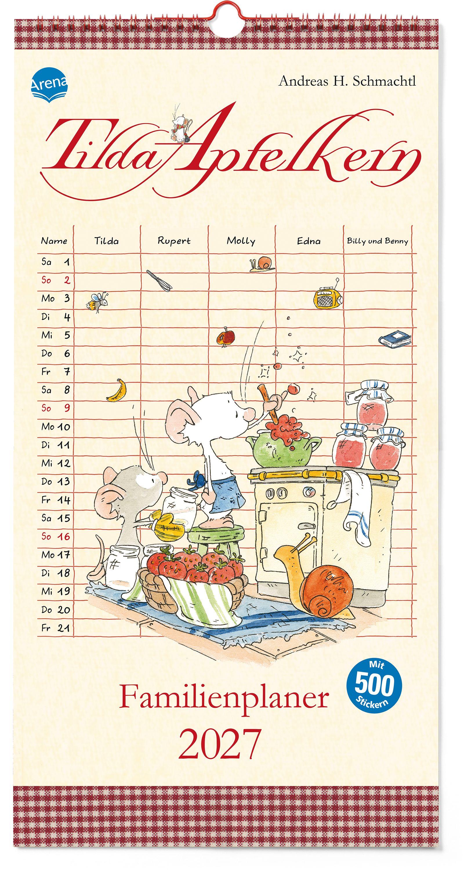 Vorderes Coverbild Tilda Apfelkern. Familienplaner 2027