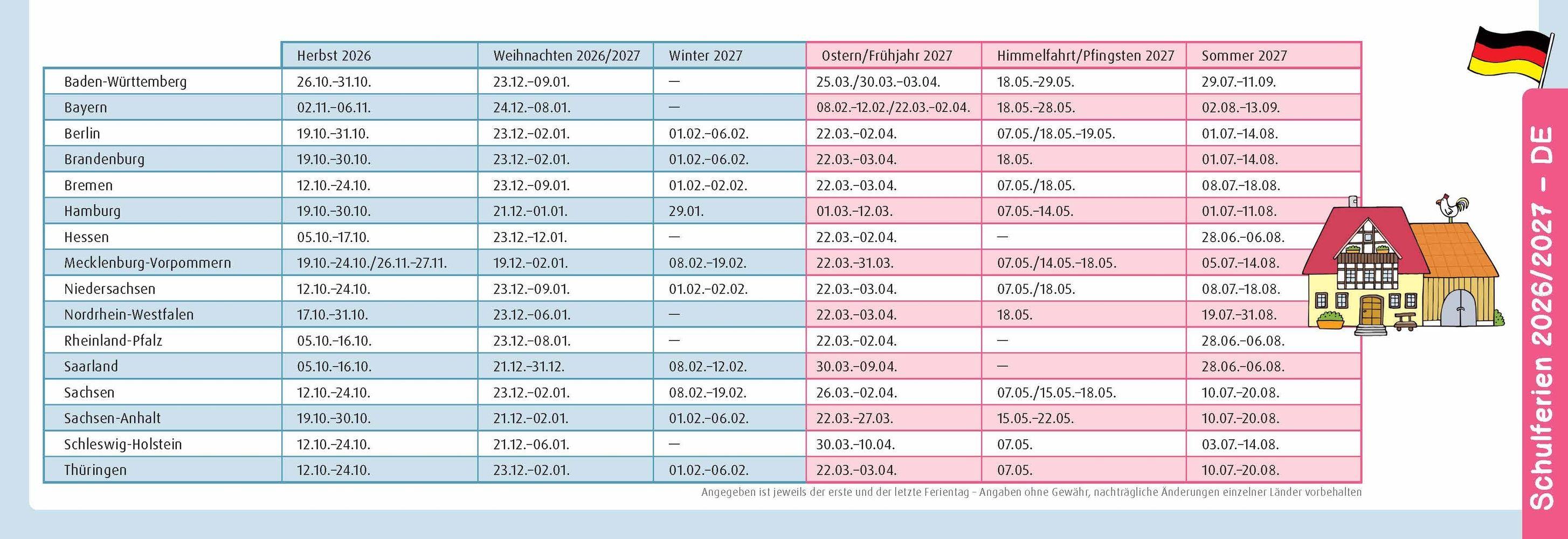 Beispielinhalt (Bild) Der Wochen-Tischkalender für das Kita-Jahr 2026/2027