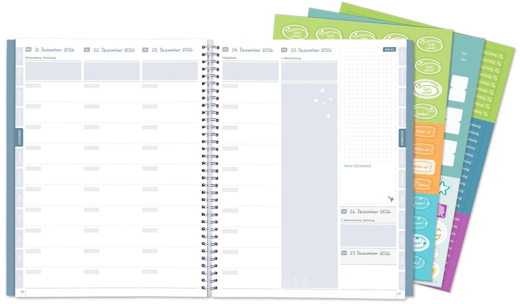 Beispielinhalt (Bild) Mein Lehrerplaner A5+ - Ringbindung - Lehrerkalender für das Schuljahr 2026/2027 - Zitronentanz