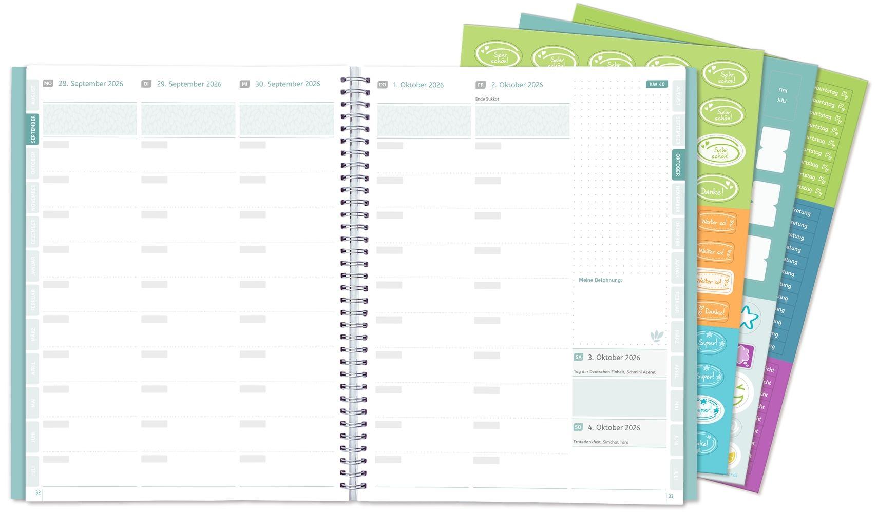 Beispielinhalt (Bild) Mein Lehrerplaner A5+ - Ringbindung - Lehrerkalender für das Schuljahr 2026/2027 - Blättermeer
