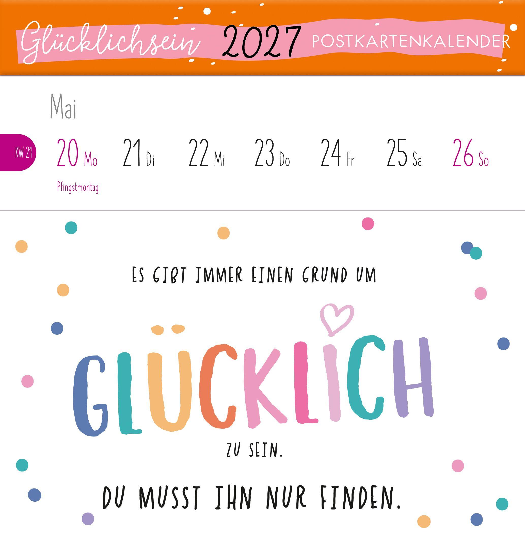 Beispielinhalt (Bild) Postkartenkalender Glücklichsein 2027 by konfettiberlin