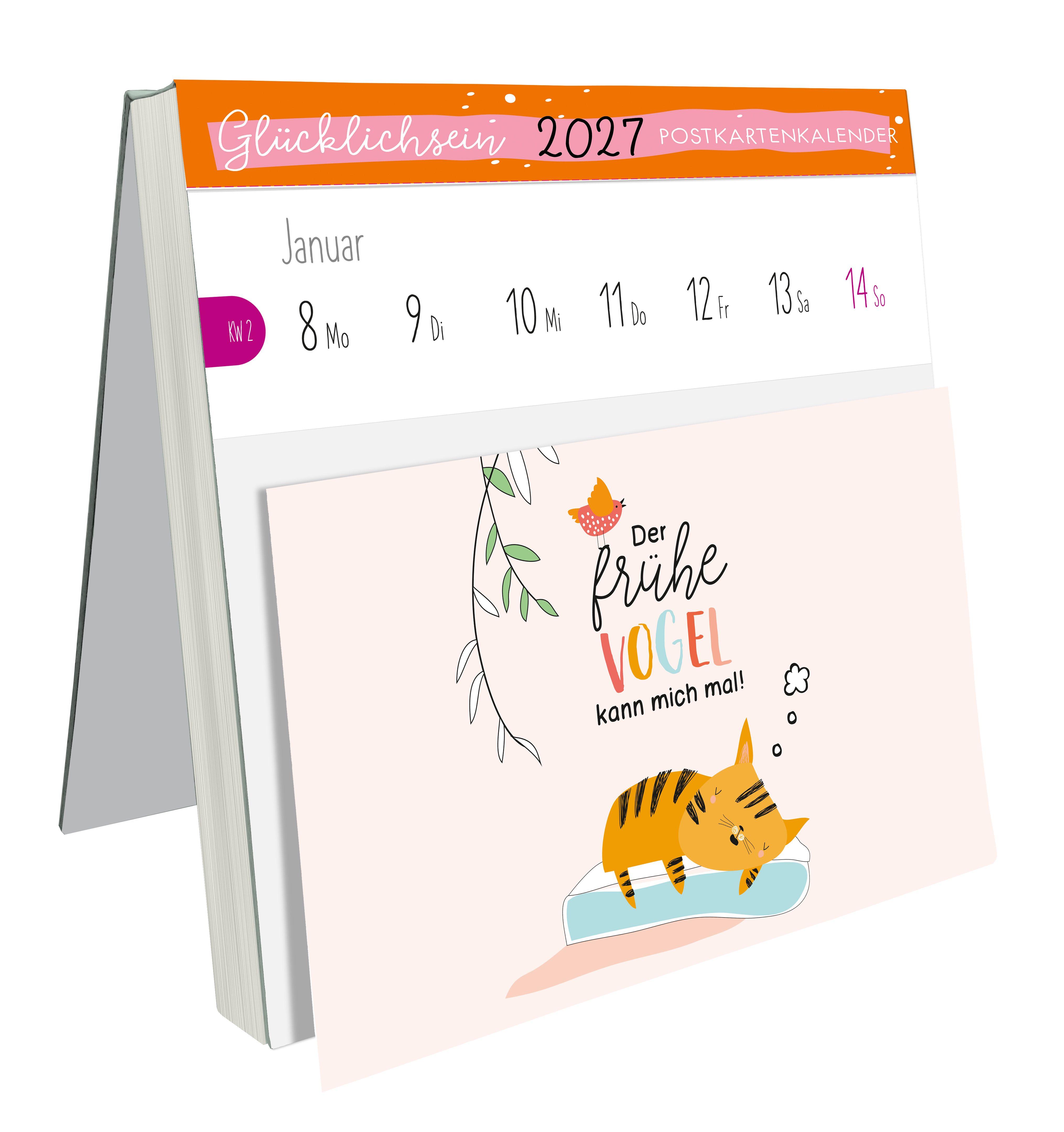 Beispielinhalt (Bild) Postkartenkalender Glücklichsein 2027 by konfettiberlin