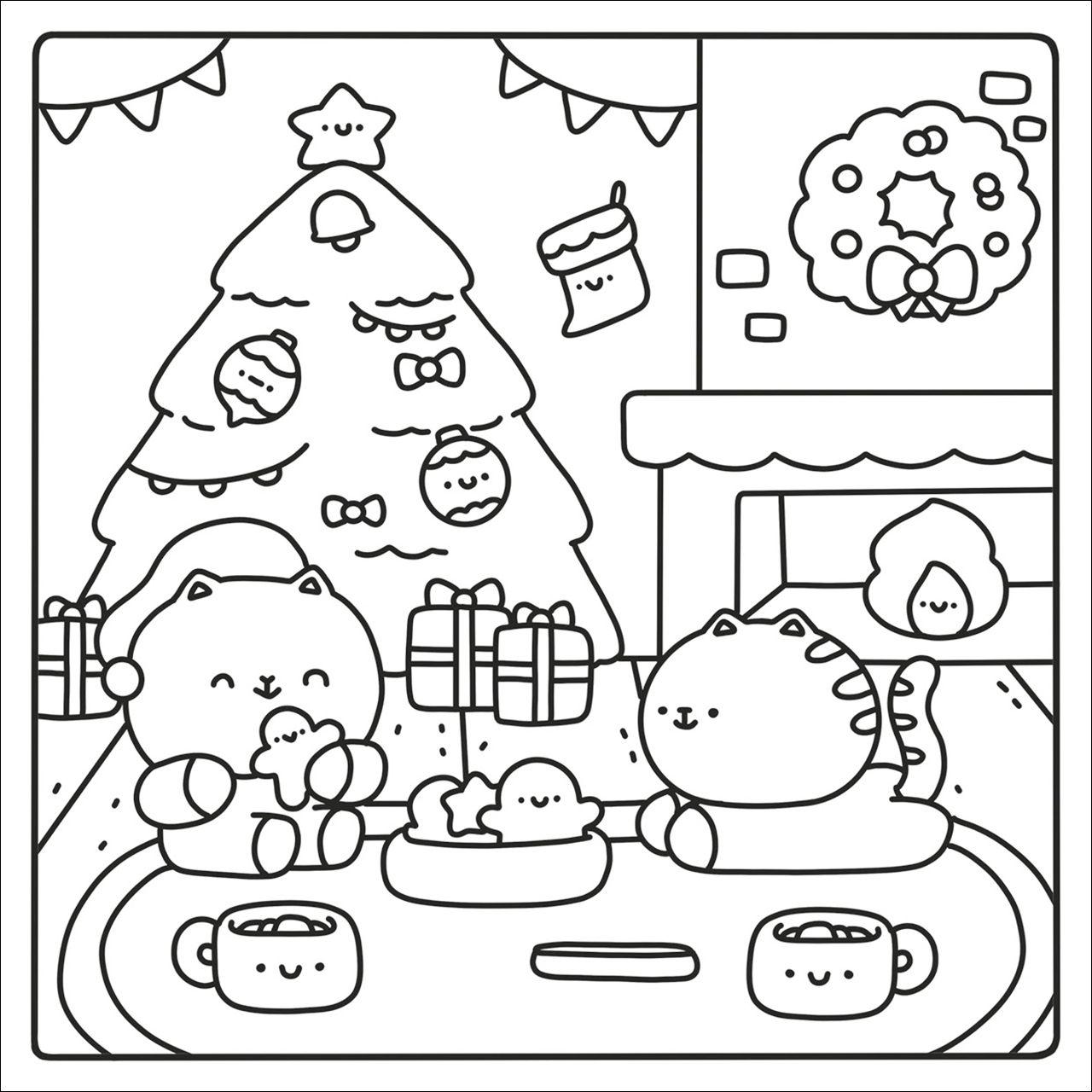 Beispielinhalt (Bild) Cute & Cozy Coloring - Merry Christmas