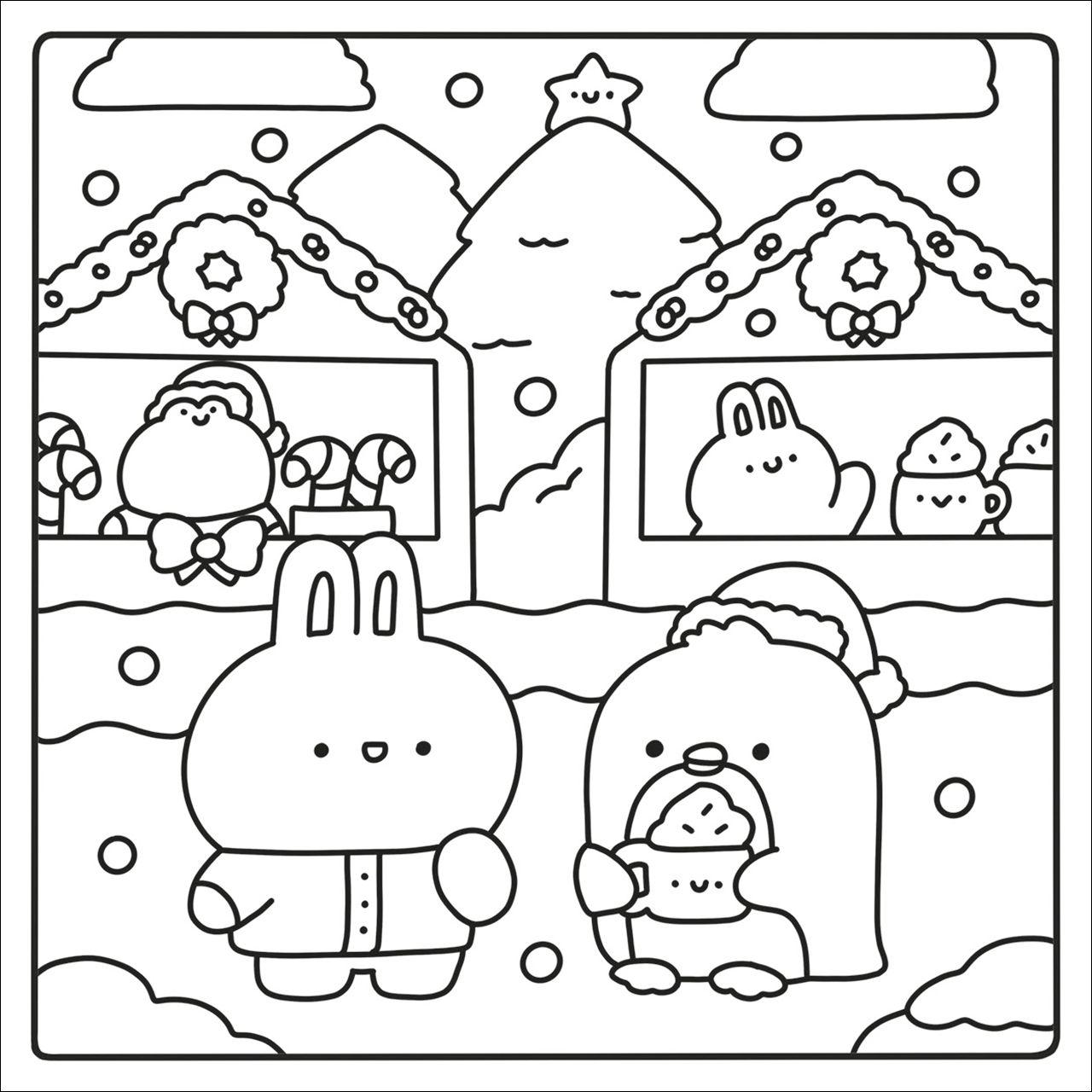 Beispielinhalt (Bild) Cute & Cozy Coloring - Merry Christmas