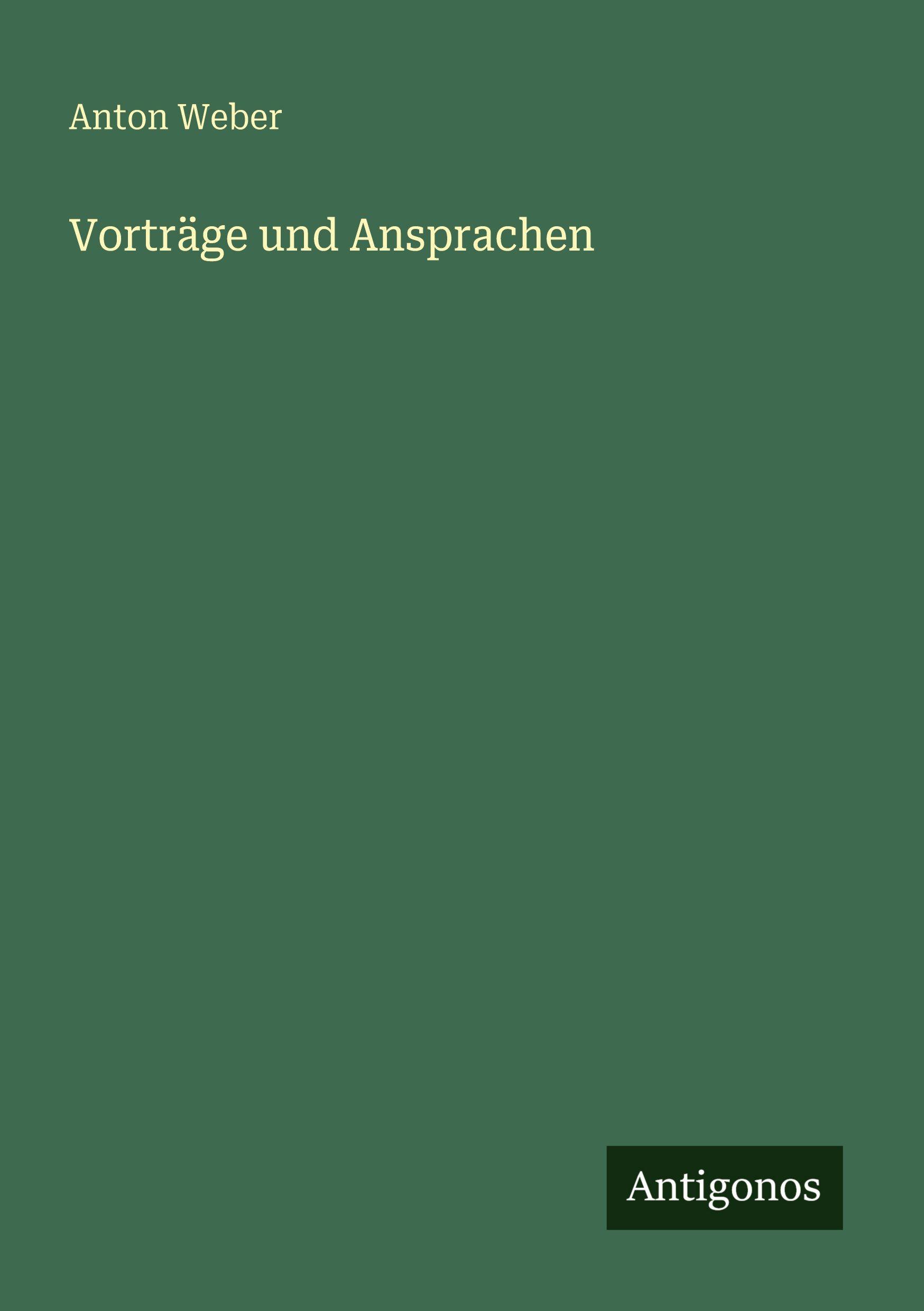 Vorderes Coverbild Vorträge und Ansprachen