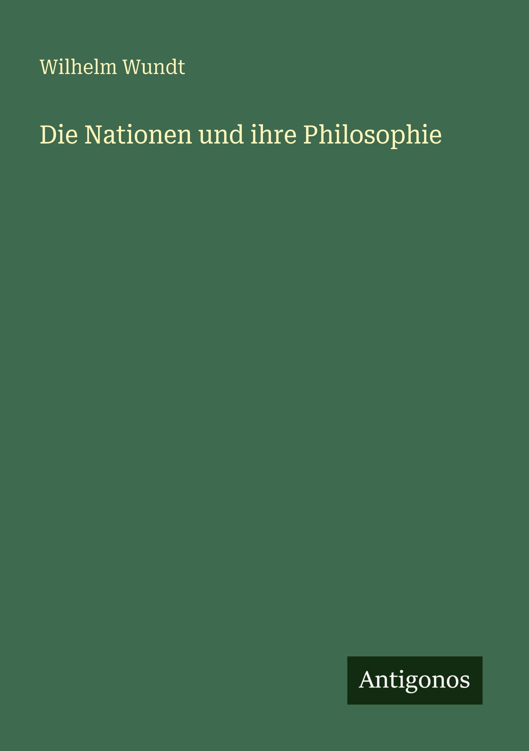 Vorderes Coverbild Die Nationen und ihre Philosophie