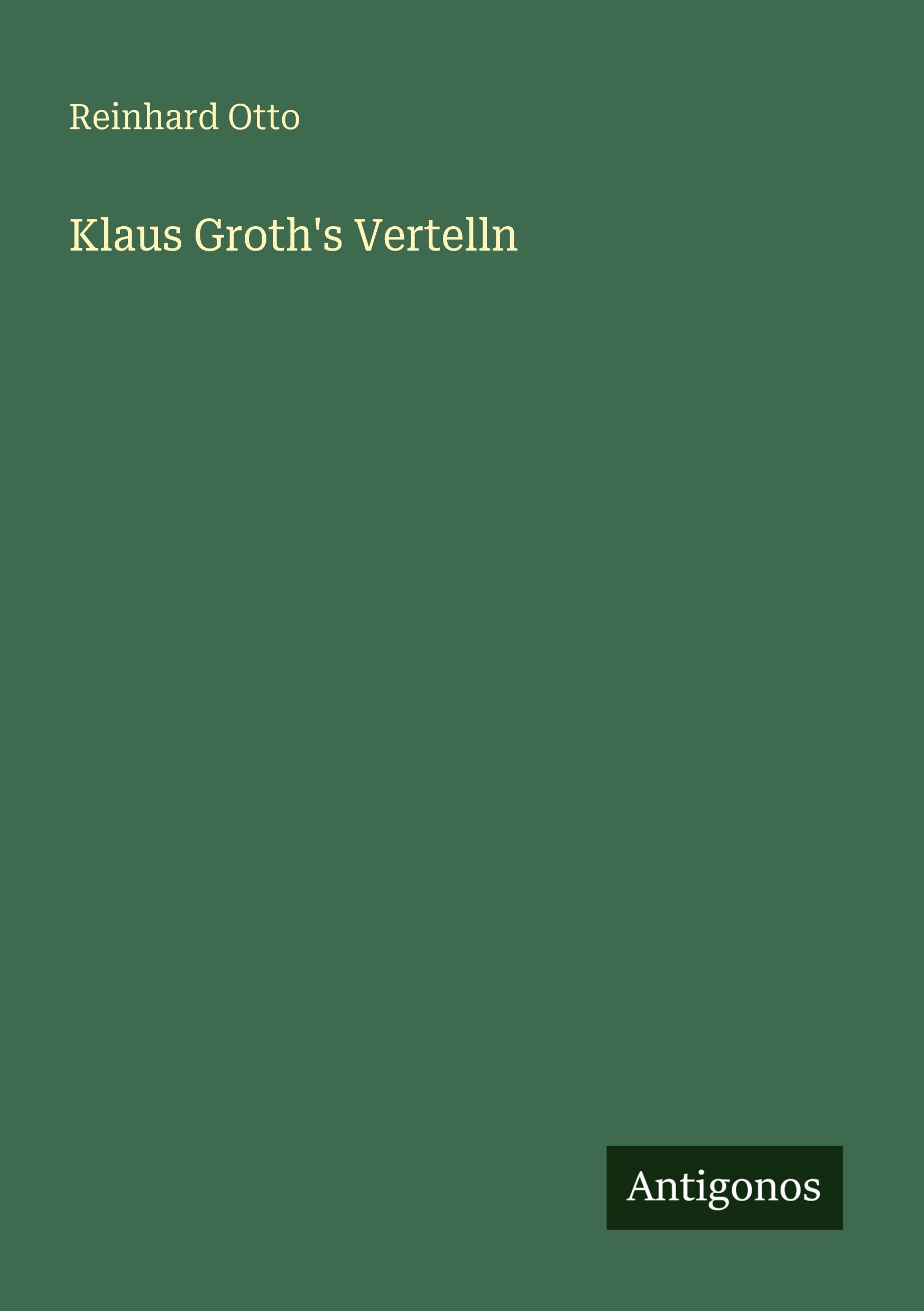 Vorderes Coverbild Klaus Groth's Vertelln