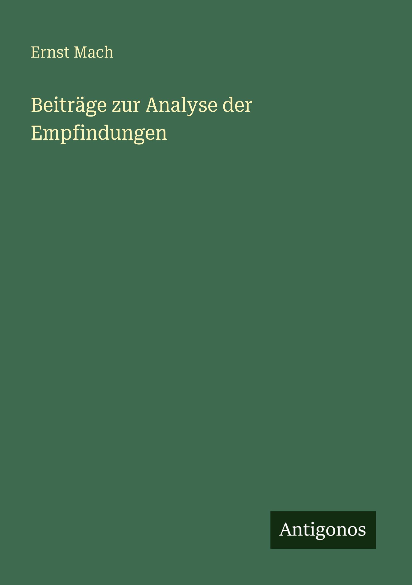 Vorderes Coverbild Beiträge zur Analyse der Empfindungen