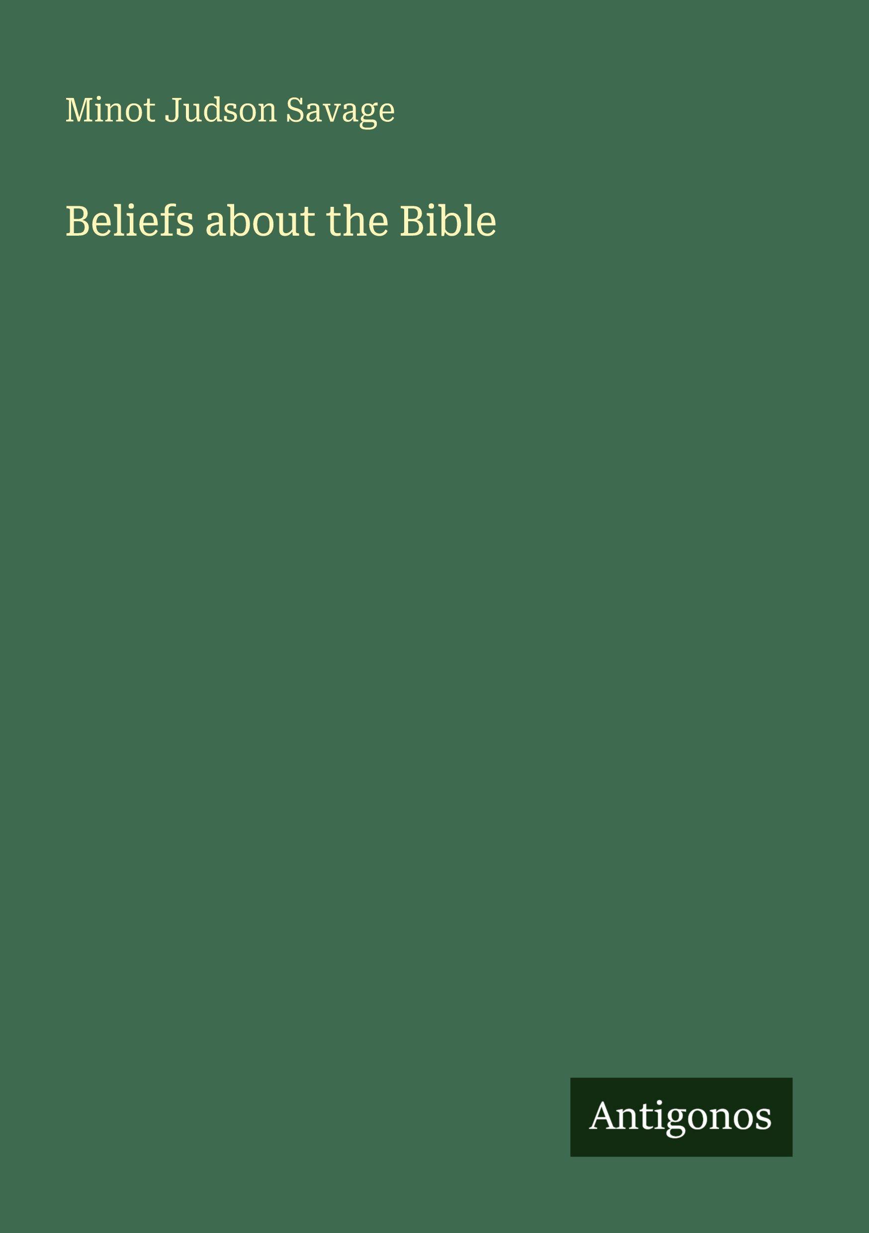 Vorderes Coverbild Beliefs about the Bible