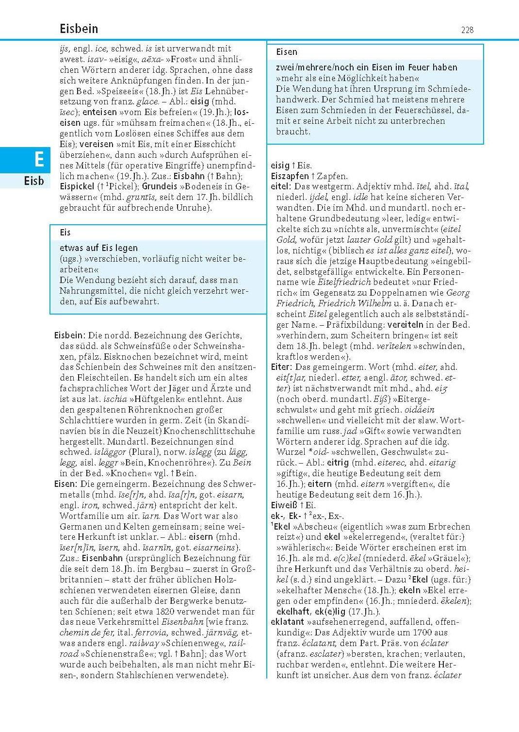 Beispielinhalt (Bild) Das Herkunftswörterbuch