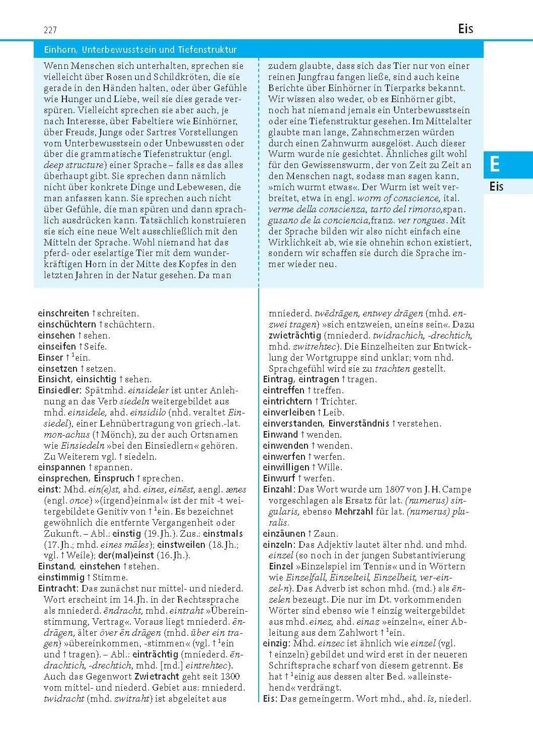 Beispielinhalt (Bild) Das Herkunftswörterbuch