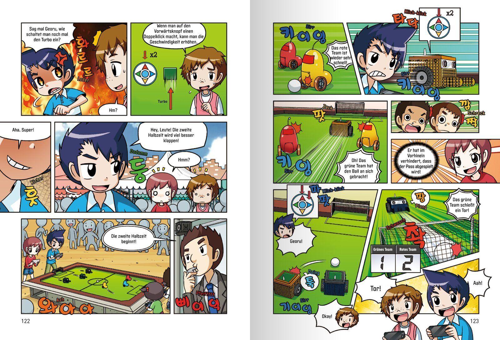 Beispielinhalt (Bild) Morgen werde ich Robot King (Band 2) - Das Fußball-Roboter-Turnier