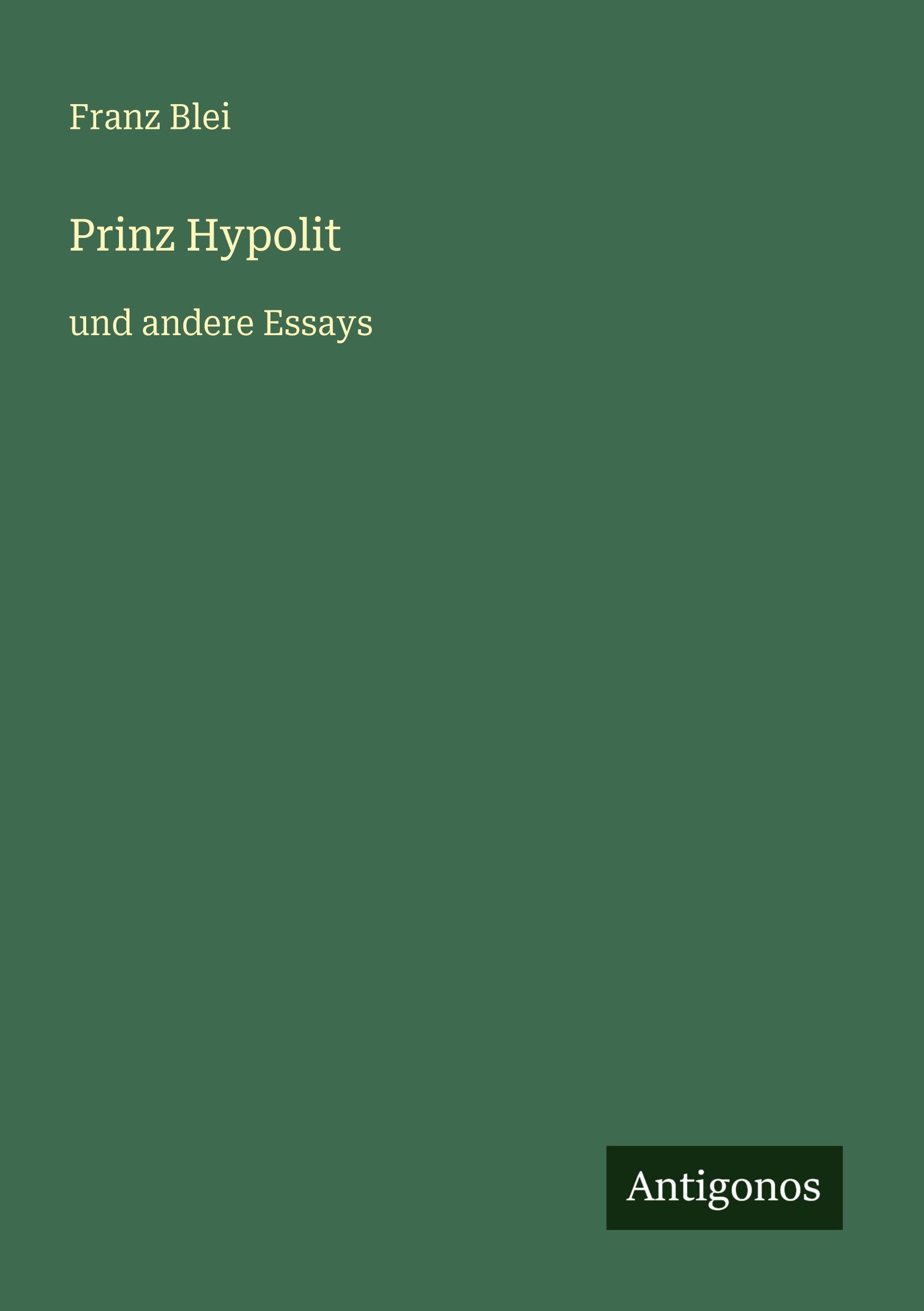 Vorderes Coverbild Prinz Hypolit