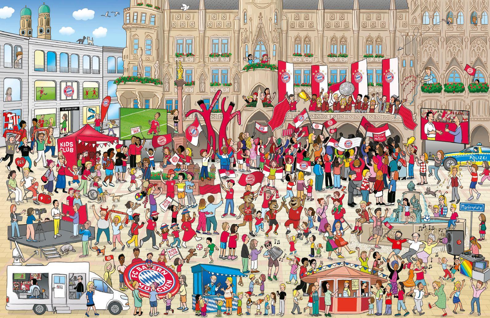 Beispielinhalt (Bild) FC Bayern München Wimmelbuch