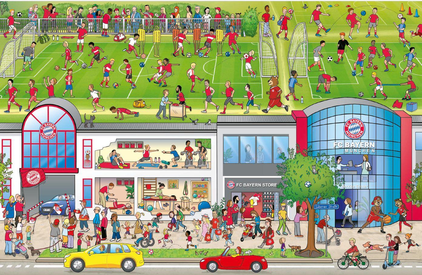 Beispielinhalt (Bild) FC Bayern München Wimmelbuch