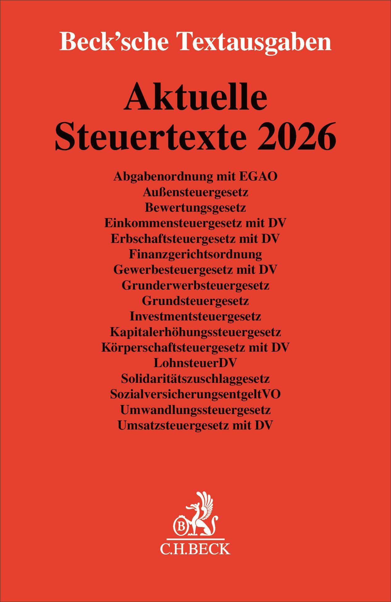 Vorderes Coverbild Aktuelle Steuertexte 2026