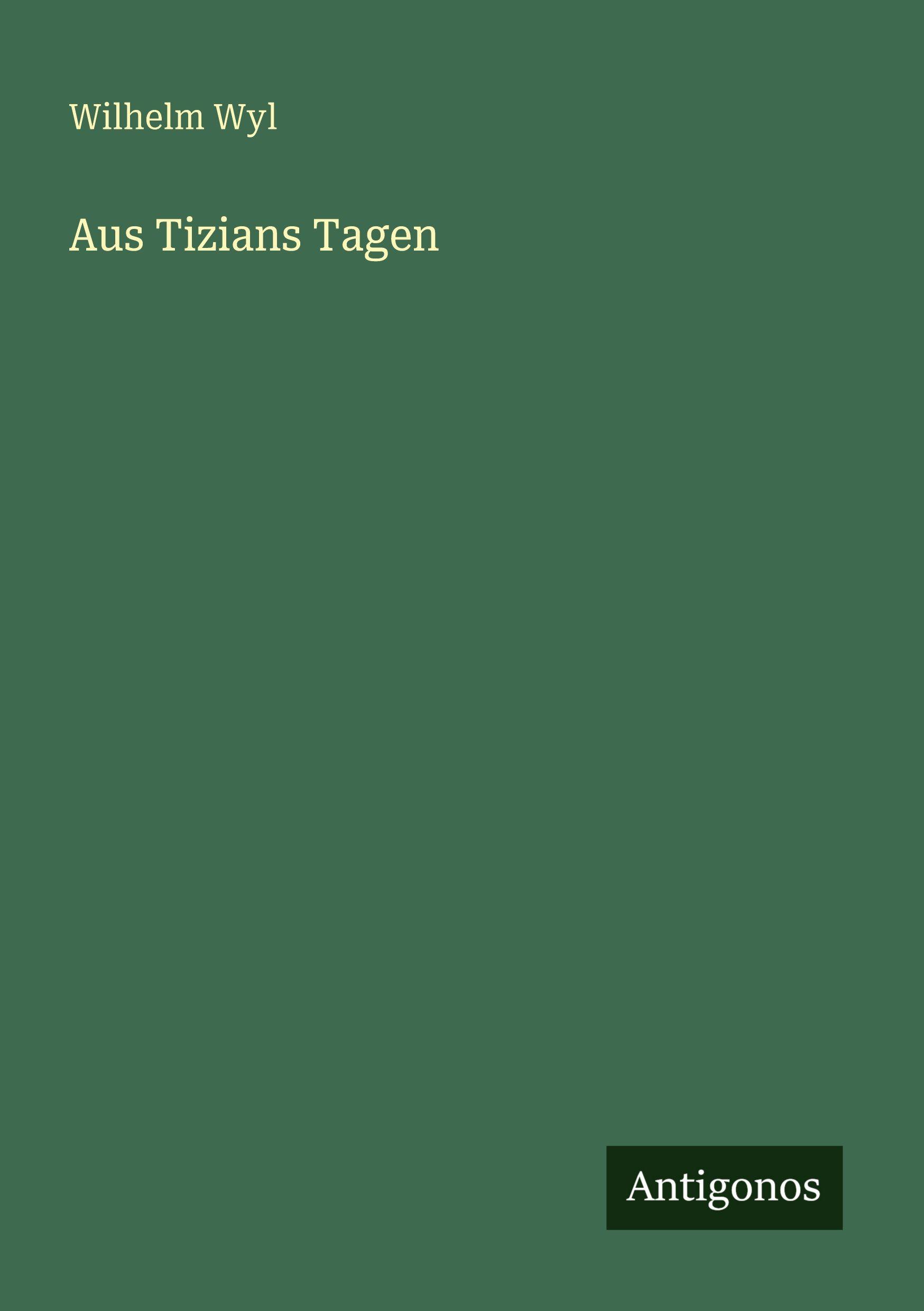 Vorderes Coverbild Aus Tizians Tagen