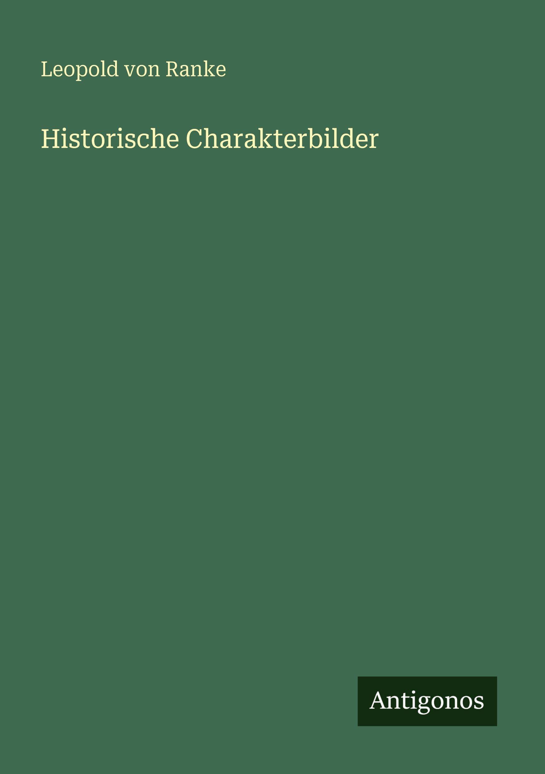 Vorderes Coverbild Historische Charakterbilder
