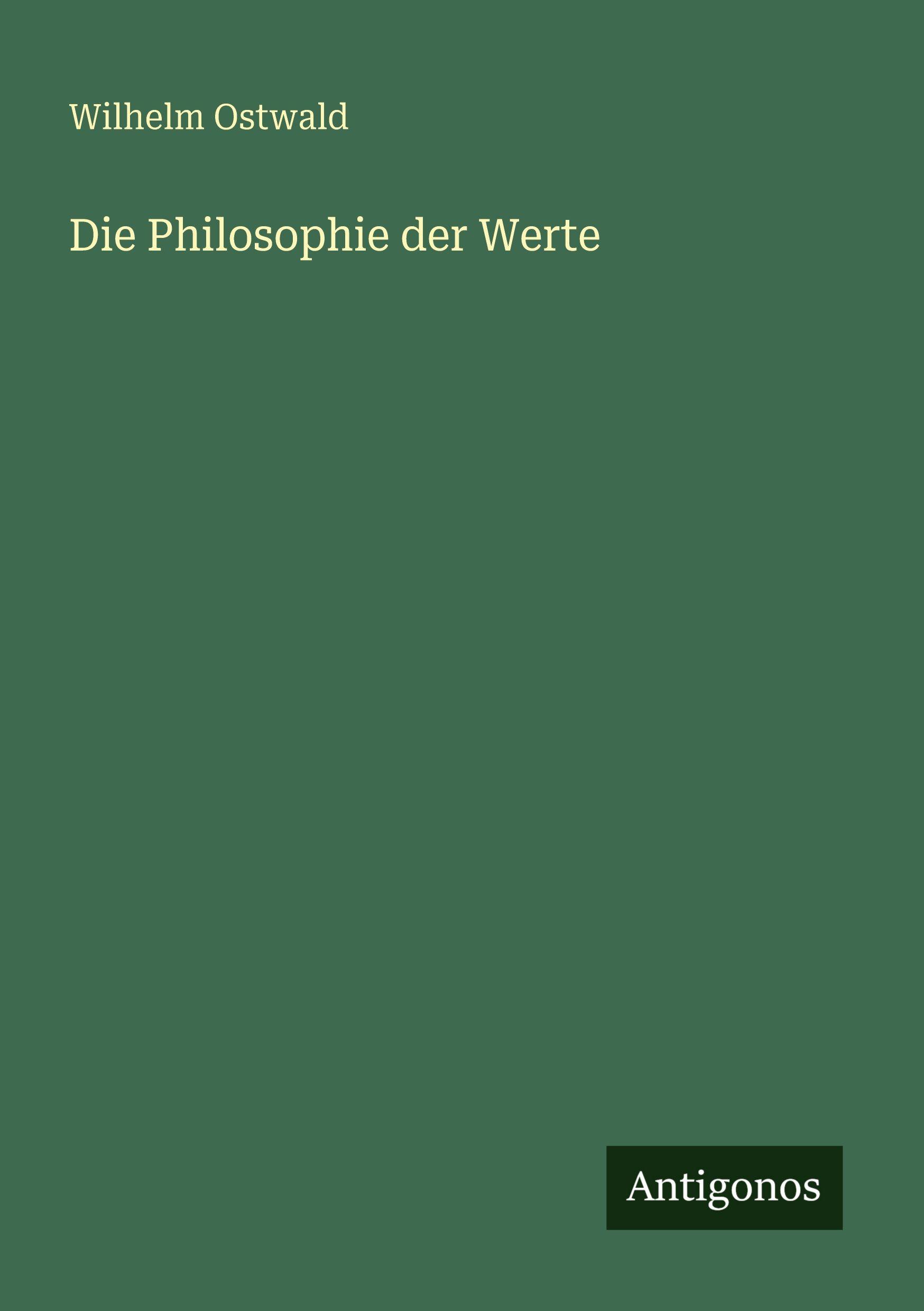 Vorderes Coverbild Die Philosophie der Werte
