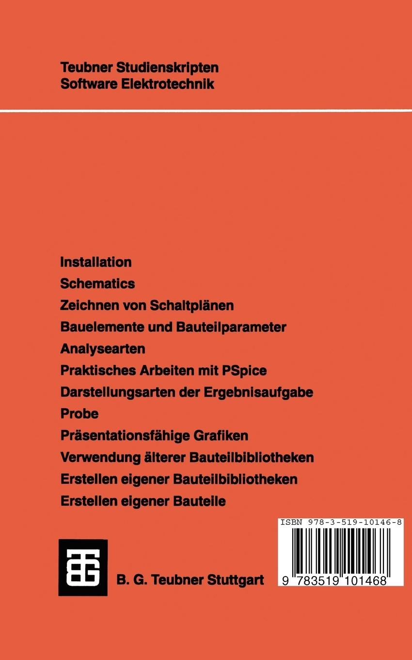 Rückseitencover PSpice für Windows