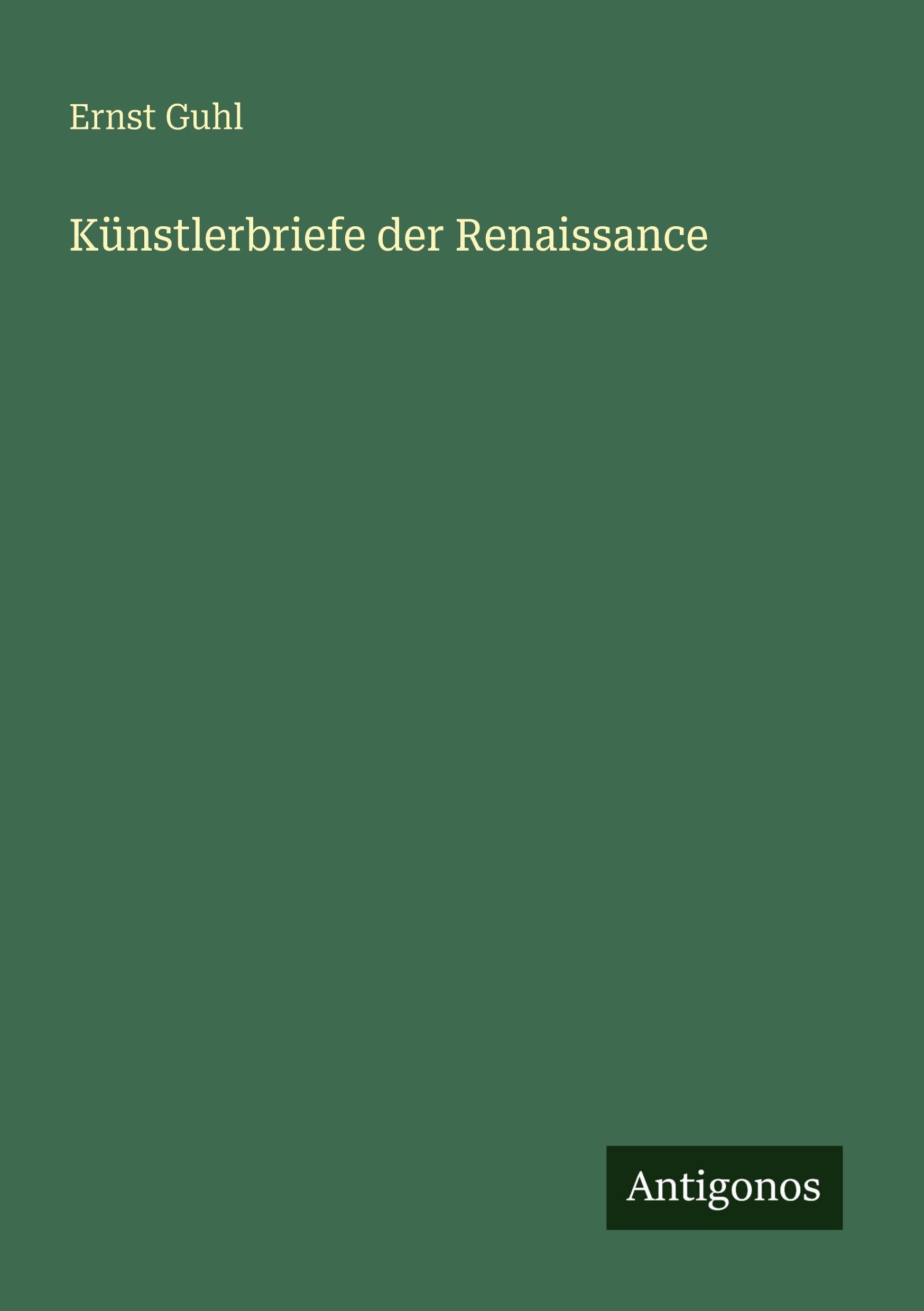 Vorderes Coverbild Künstlerbriefe der Renaissance