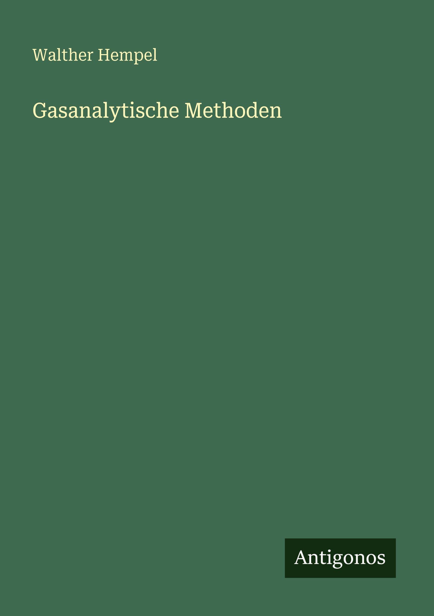 Vorderes Coverbild Gasanalytische Methoden