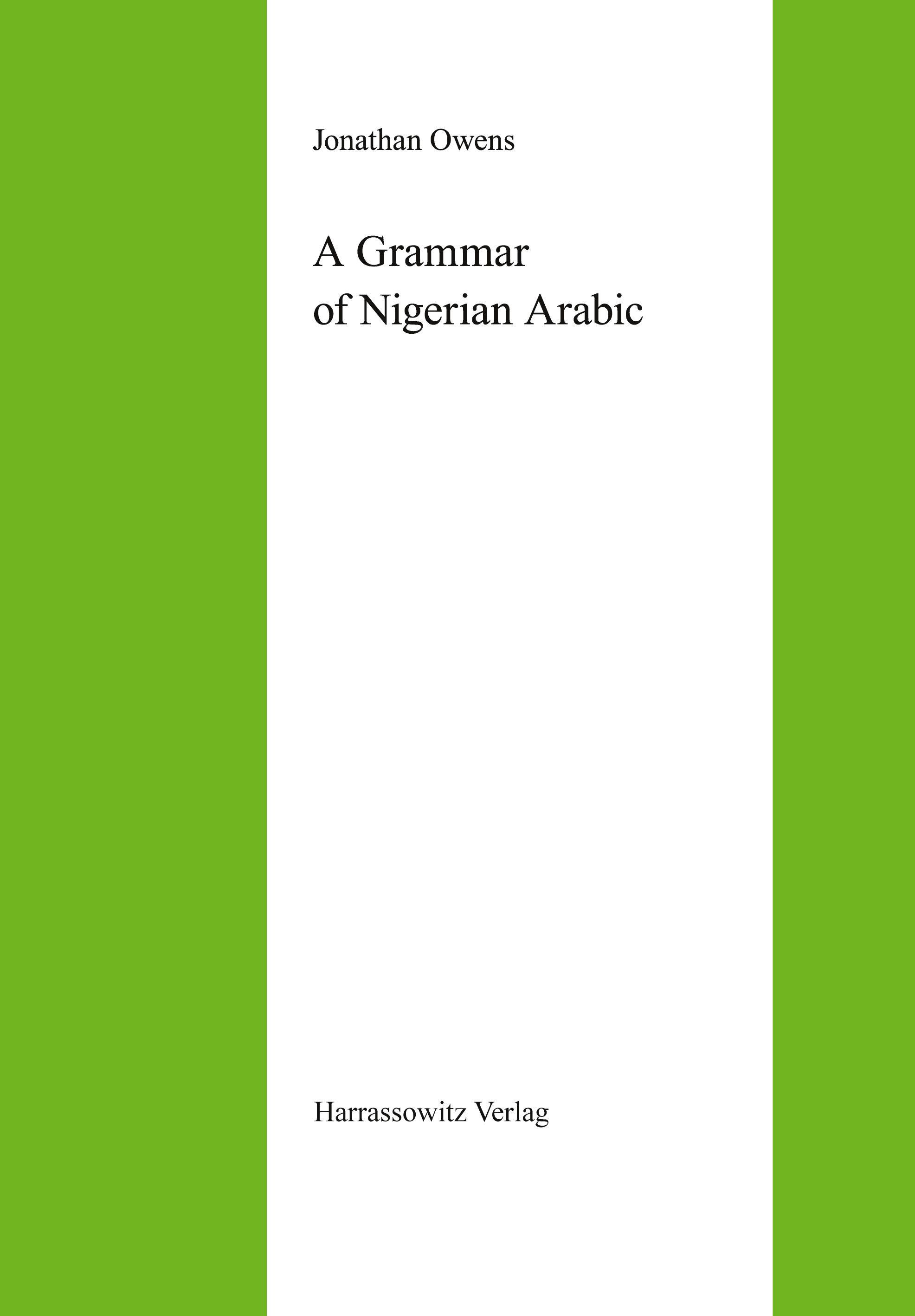 Vorderes Coverbild A Grammar of Nigerian Arabic