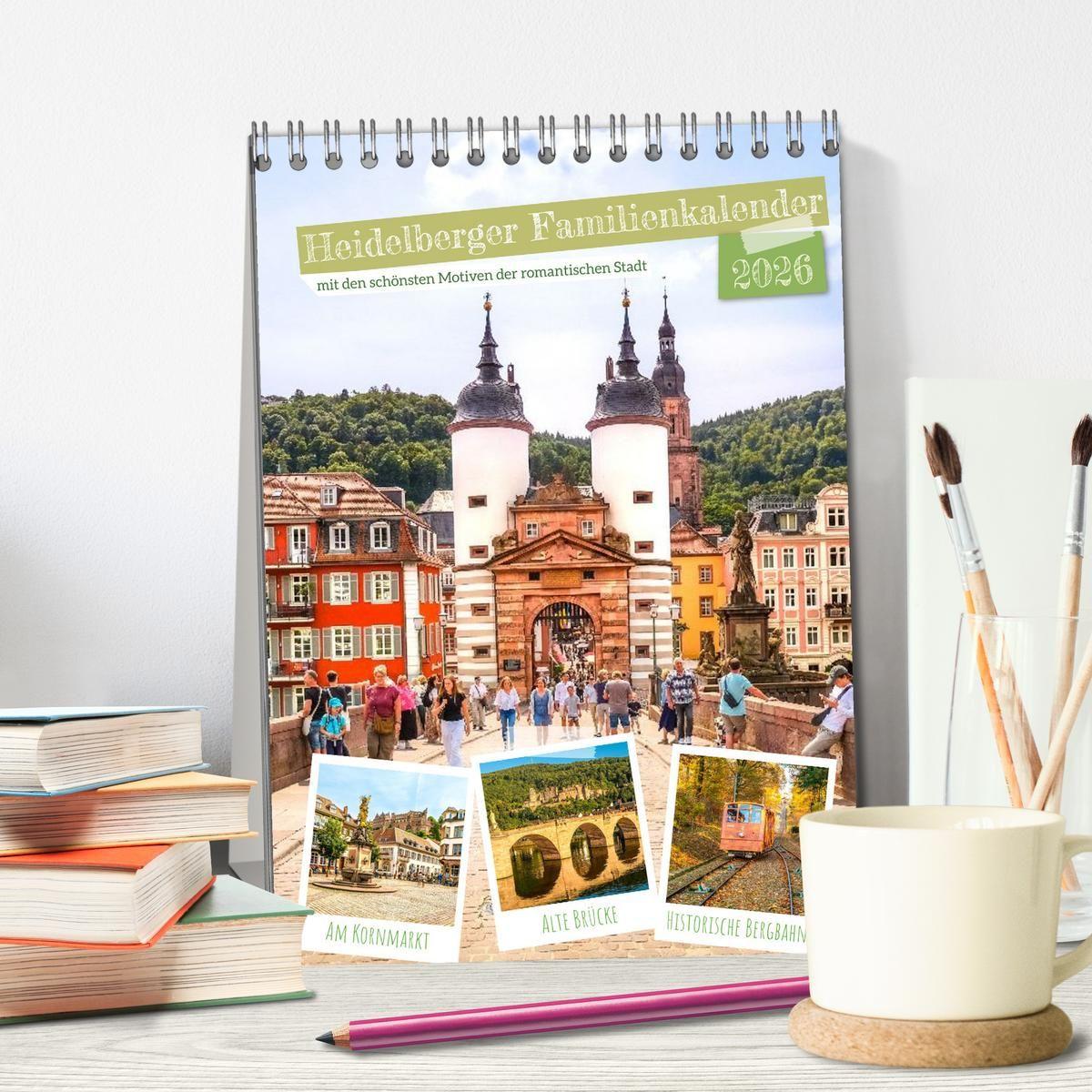 Beispielinhalt (Bild) Heidelberger Familienkalender (Tischkalender 2026 DIN A5 hoch), CALVENDO Monatskalender