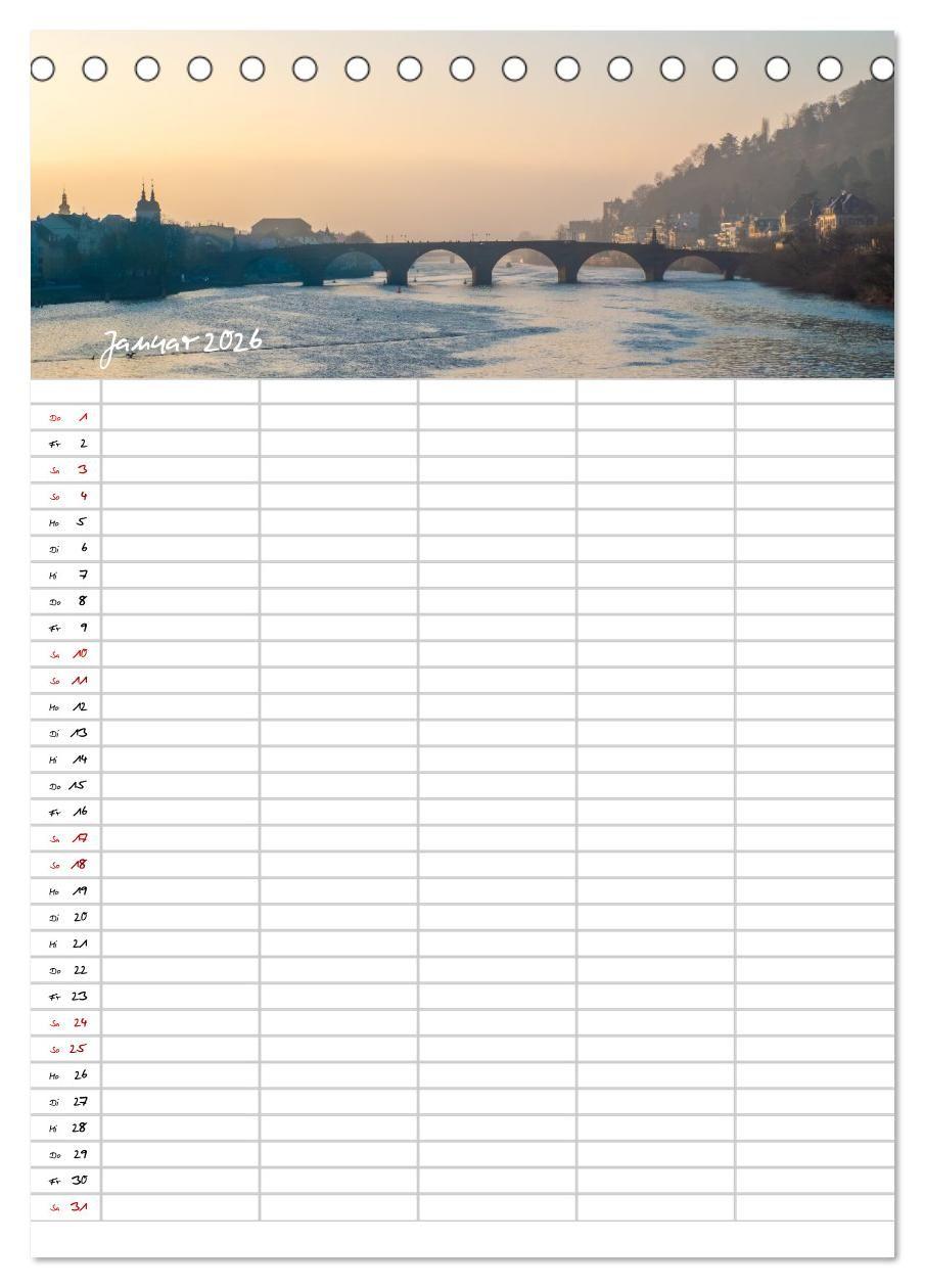 Beispielinhalt (Bild) Heidelberger Familienkalender (Tischkalender 2026 DIN A5 hoch), CALVENDO Monatskalender
