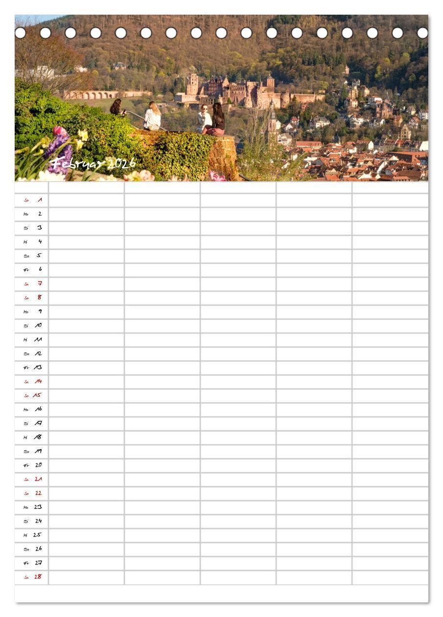Beispielinhalt (Bild) Heidelberger Familienkalender (Tischkalender 2026 DIN A5 hoch), CALVENDO Monatskalender