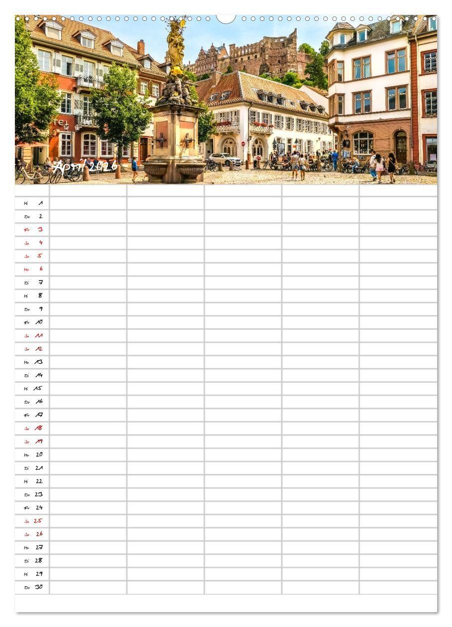 Beispielinhalt (Bild) Heidelberger Familienkalender (Wandkalender 2026 DIN A2 hoch), CALVENDO Monatskalender