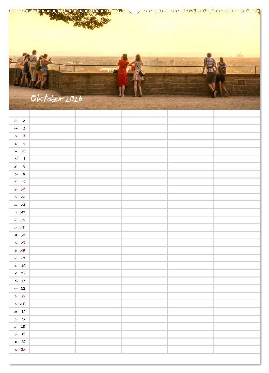 Beispielinhalt (Bild) Heidelberger Familienkalender (Wandkalender 2026 DIN A2 hoch), CALVENDO Monatskalender