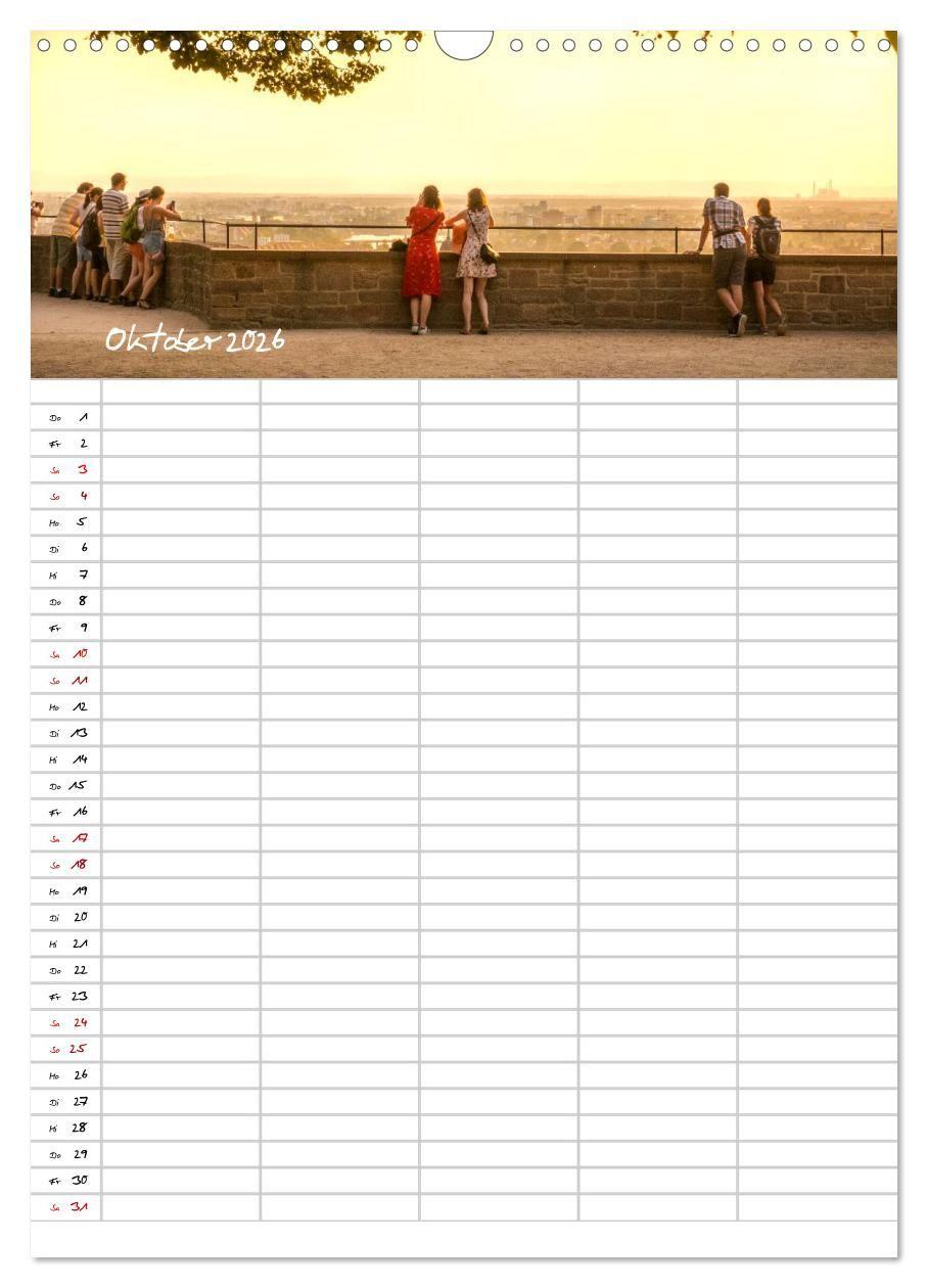 Beispielinhalt (Bild) Heidelberger Familienkalender (Wandkalender 2026 DIN A3 hoch), CALVENDO Monatskalender