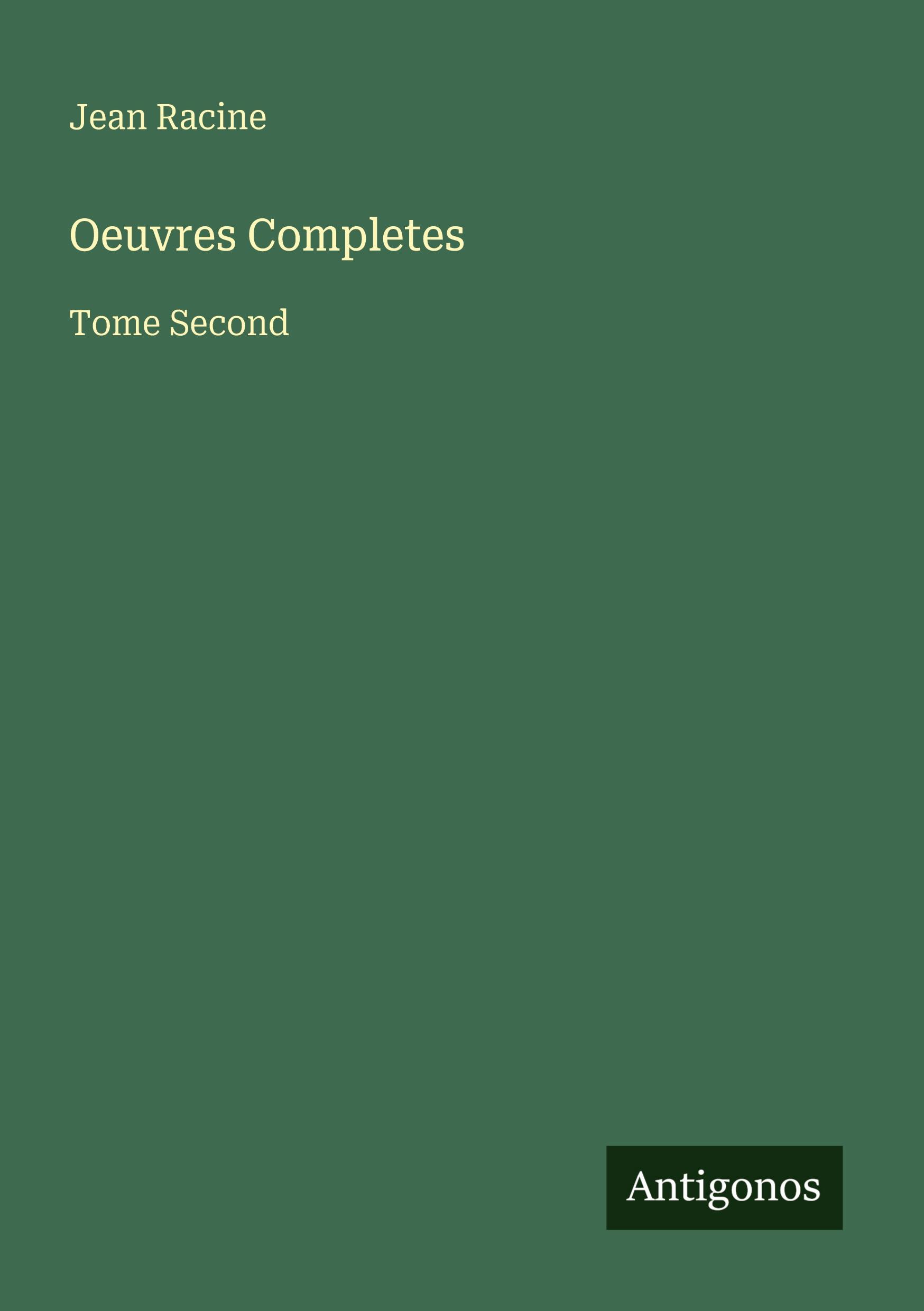 Vorderes Coverbild Oeuvres Completes