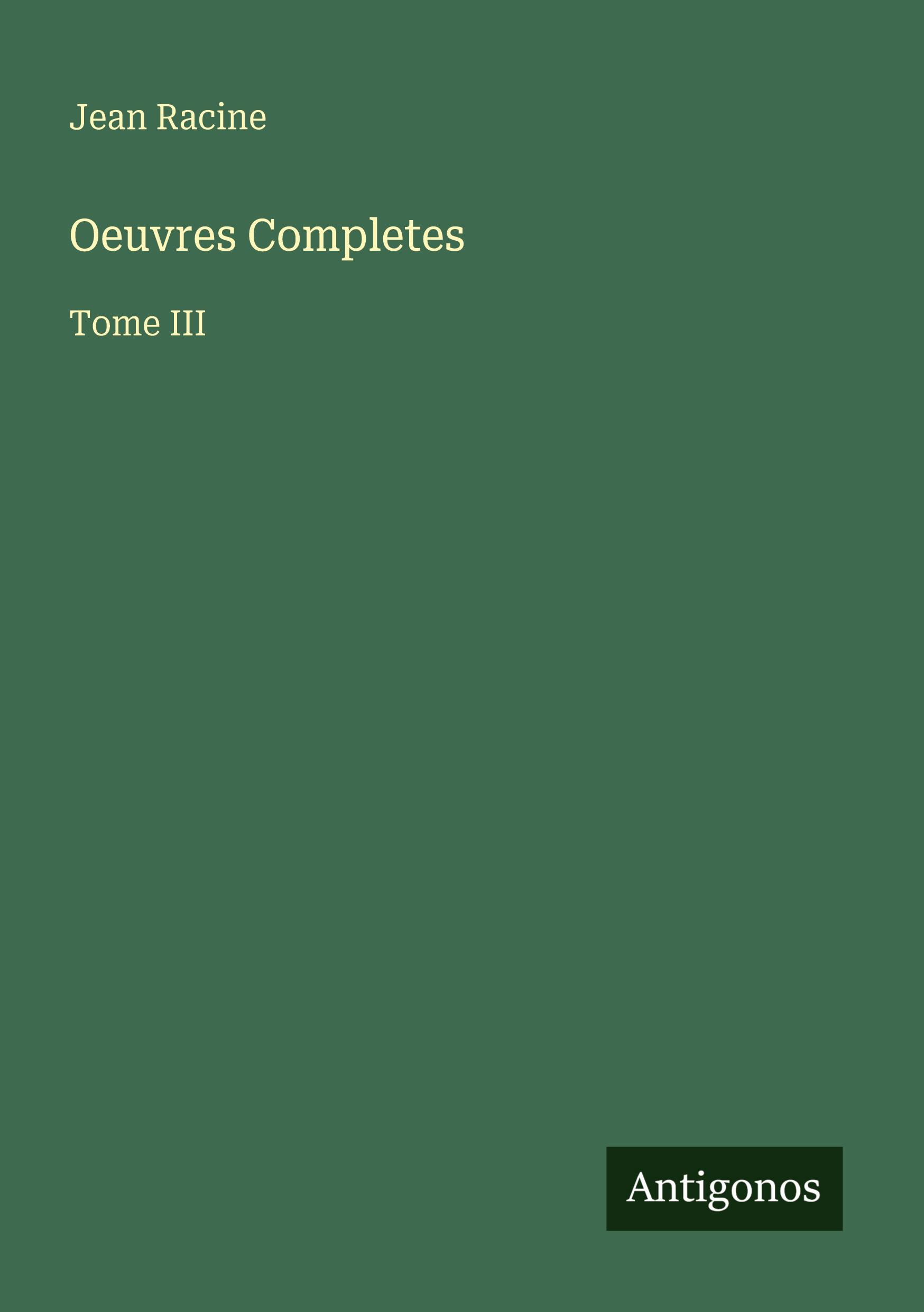 Vorderes Coverbild Oeuvres Completes