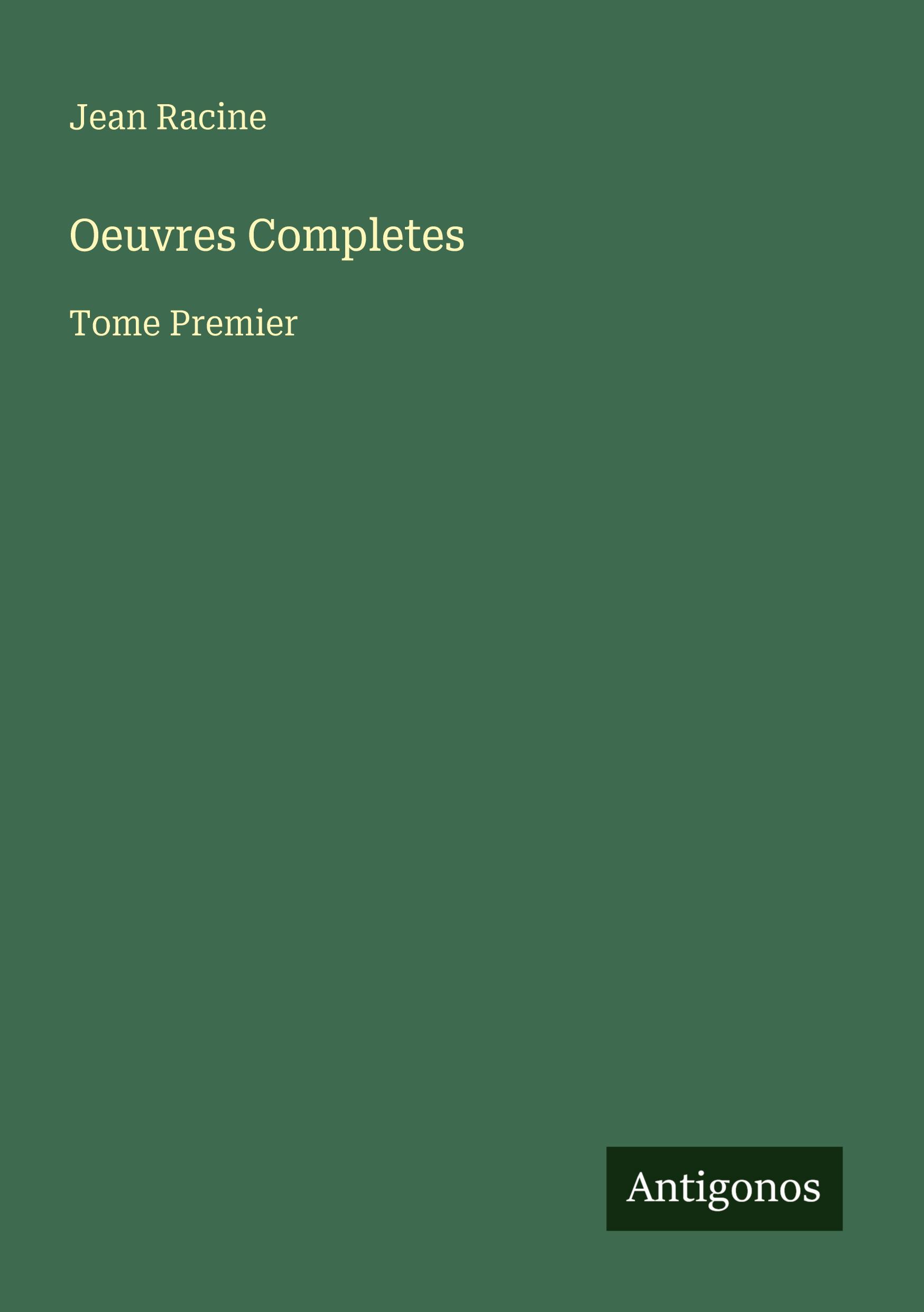 Vorderes Coverbild Oeuvres Completes